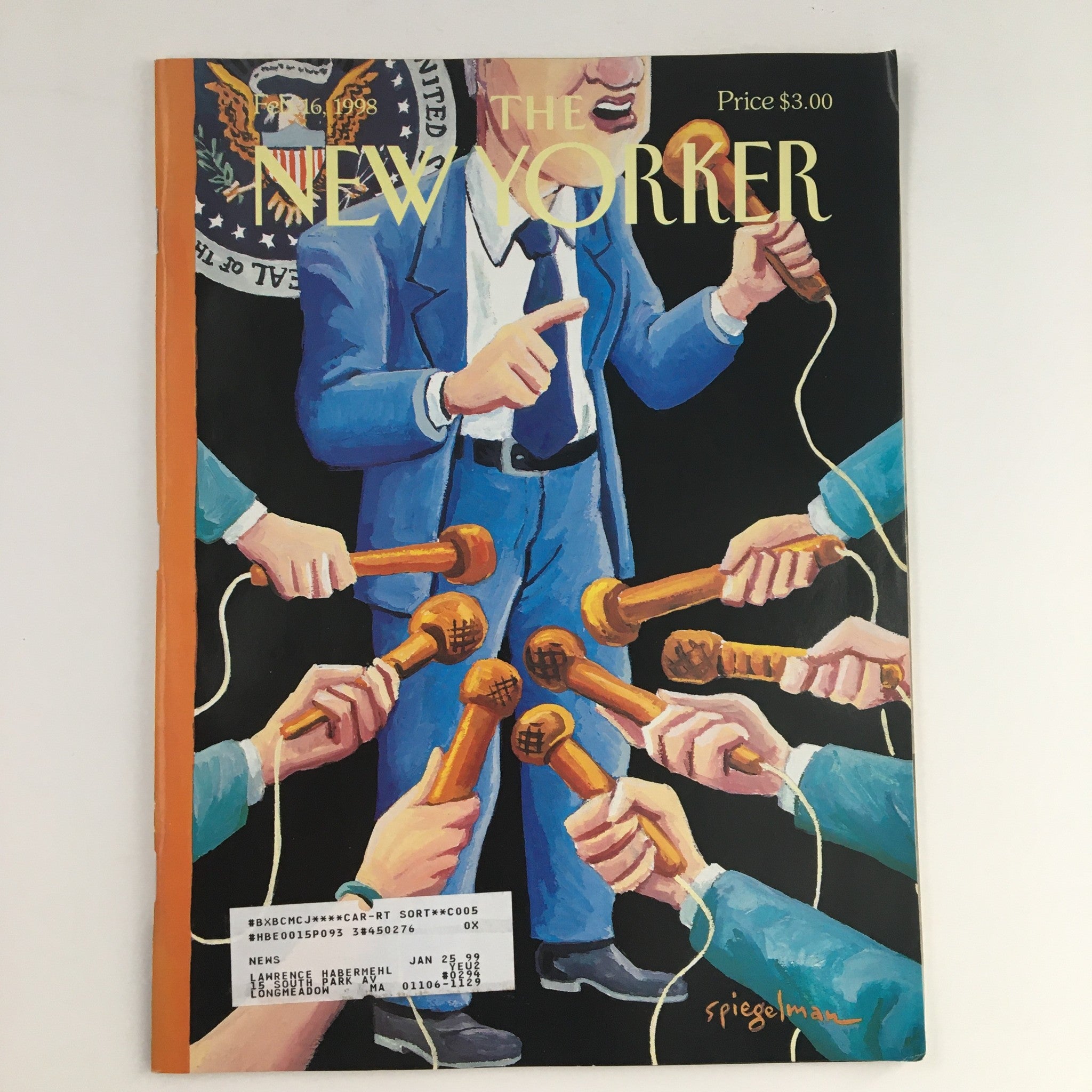 The New Yorker February 16 1998 Full Magazine Theme Cover Art by Art Spiegelman