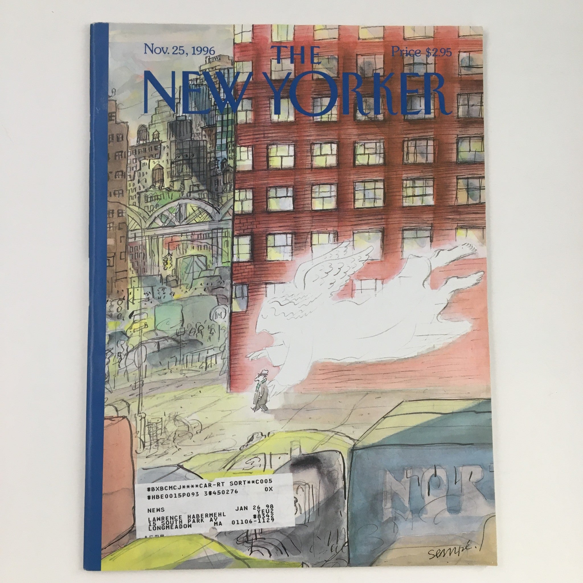 The New Yorker November 25 1996 Full Magazine Theme Cover Jean-Jacques Sempé VG