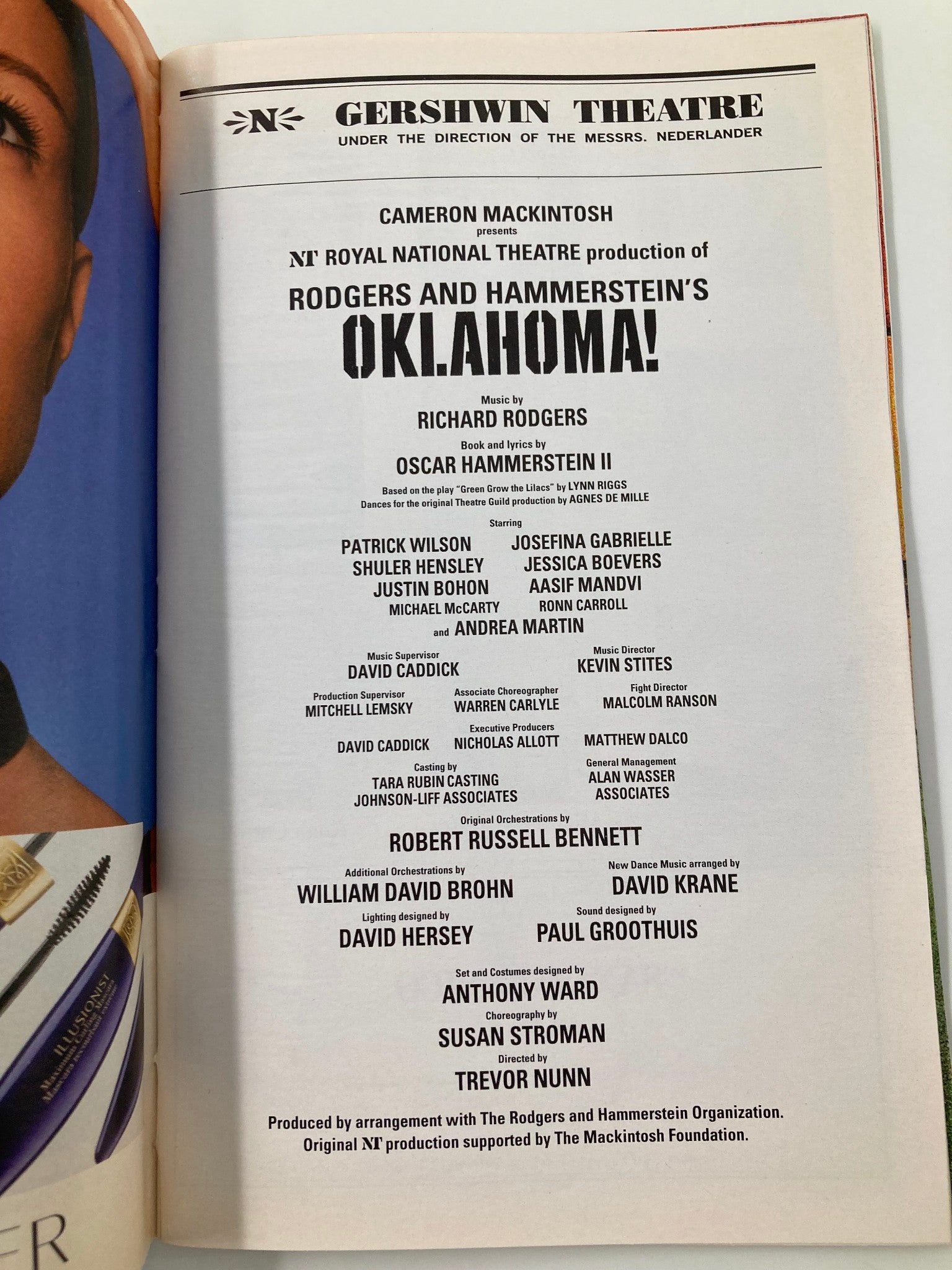 2002 Playbill Gershwin Theatre Rodgers and Hammerstein's Oklahoma! VG