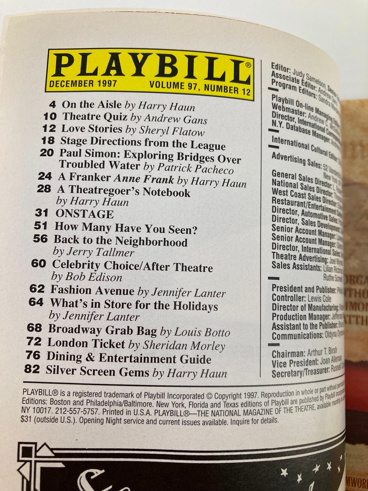 1997 Playbill Belasco Theatre Jackie An American Life Margaret Colin VG