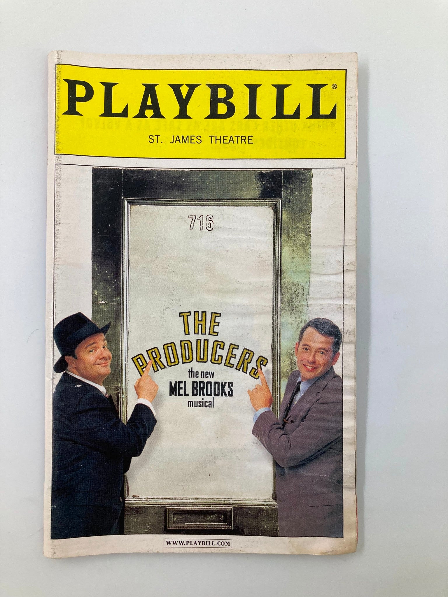 2001 Playbill St. James Theatre Nathan Lane, Matthew Broderick in The Producers