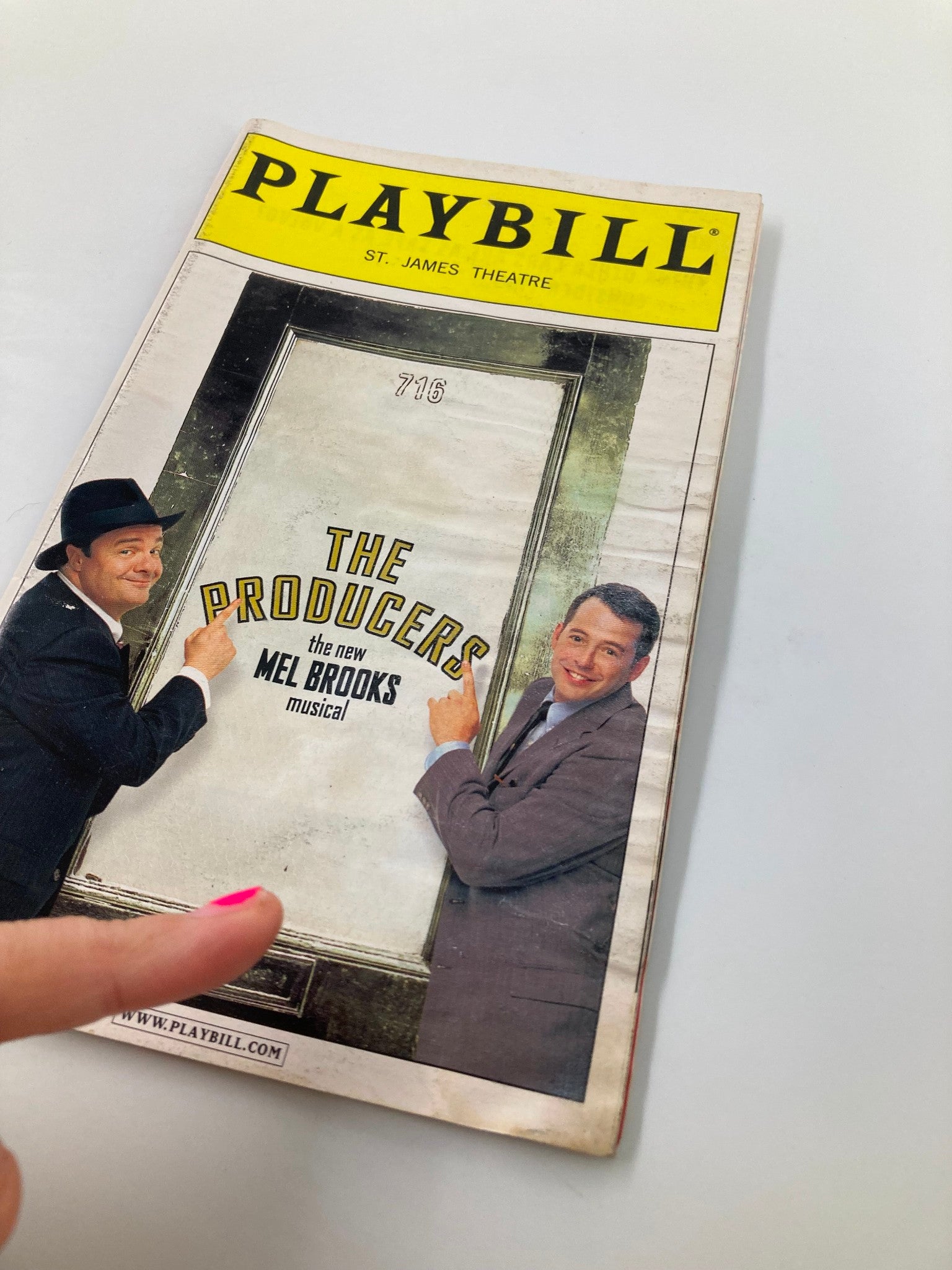 2001 Playbill St. James Theatre Nathan Lane, Matthew Broderick in The Producers