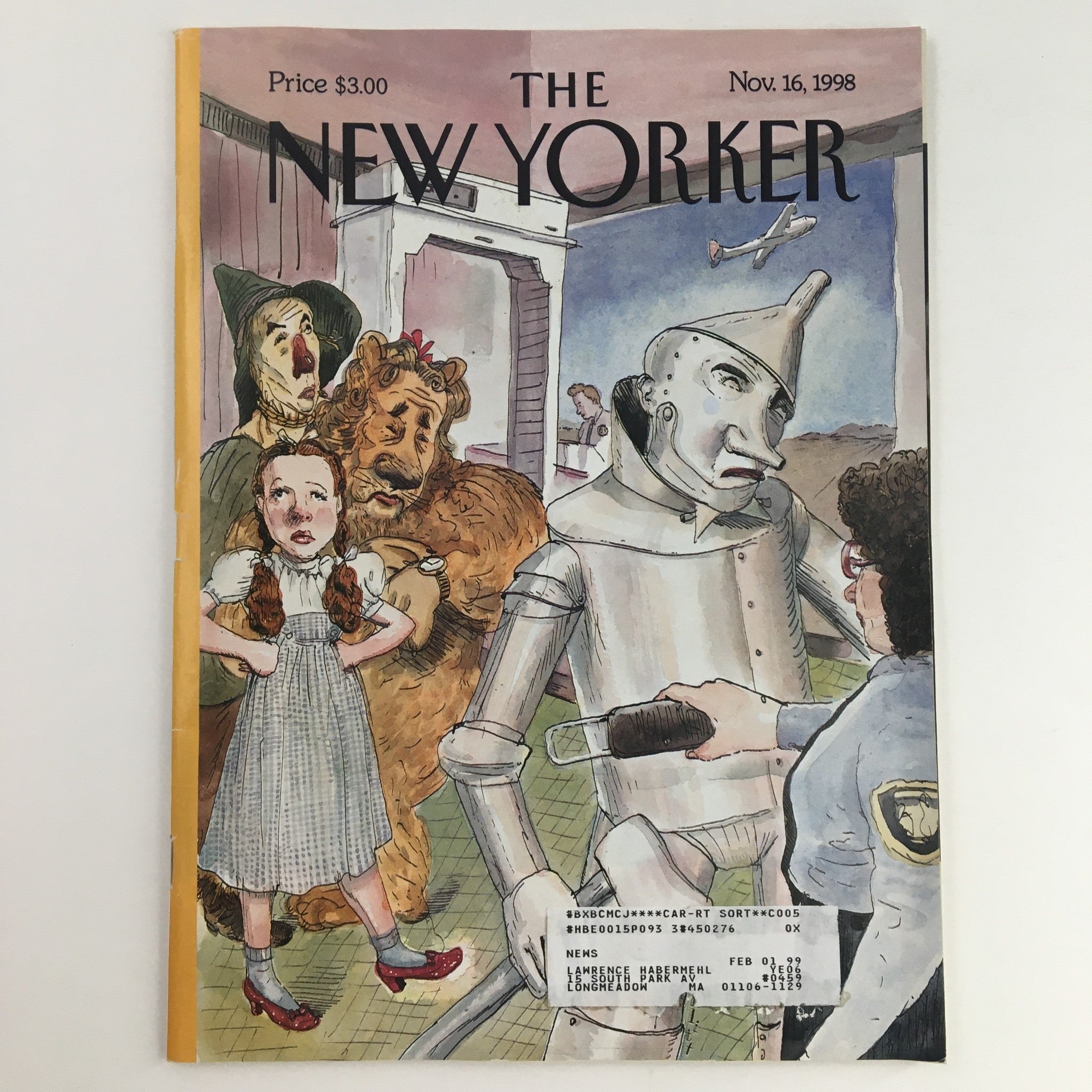 The New Yorker November 16 1998 Full Magazine Theme Cover Art by Barry Blitt VG