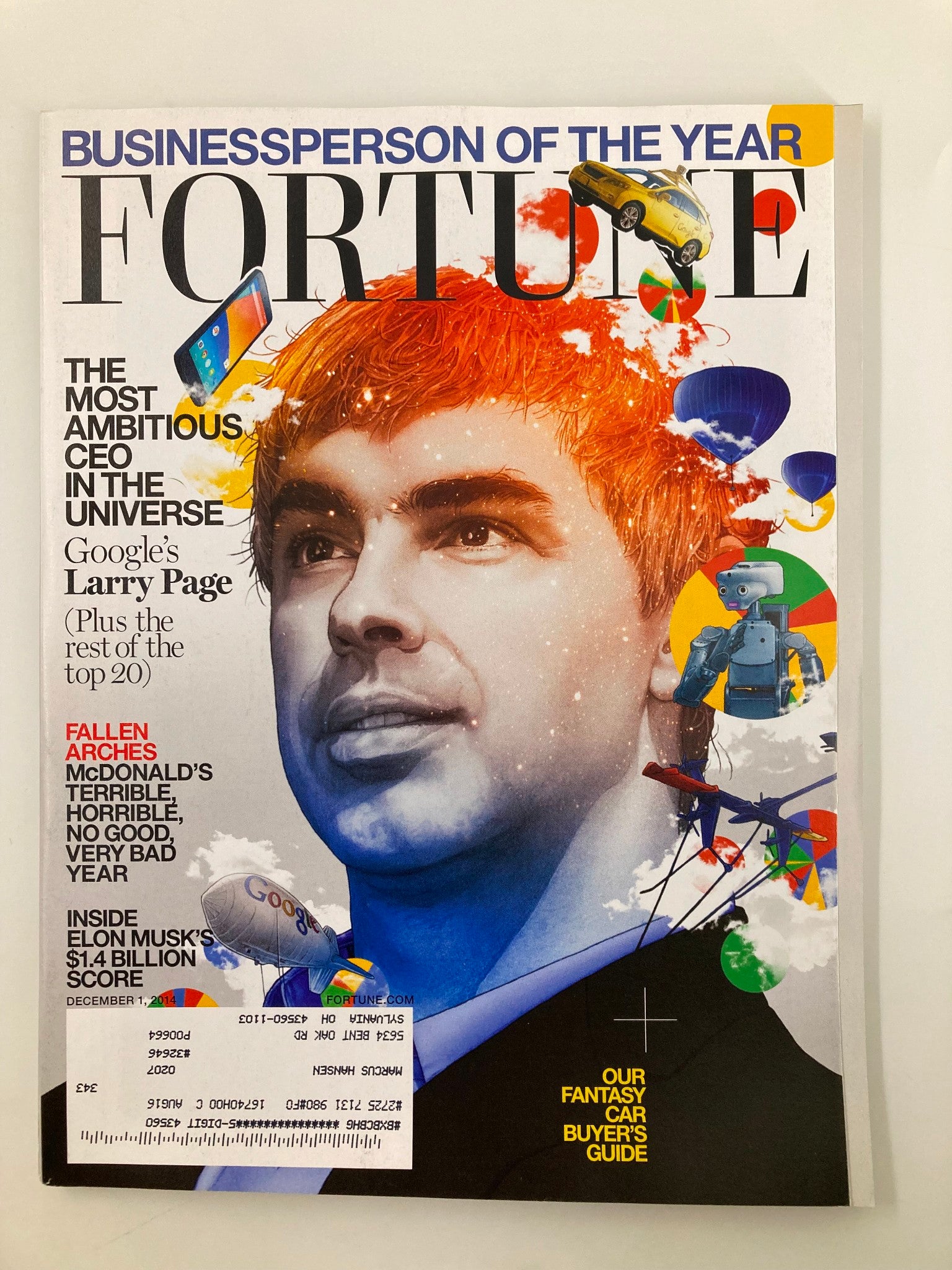 Fortune Magazine December 1 2014 Larry Page Google's Ambitious CEO VG