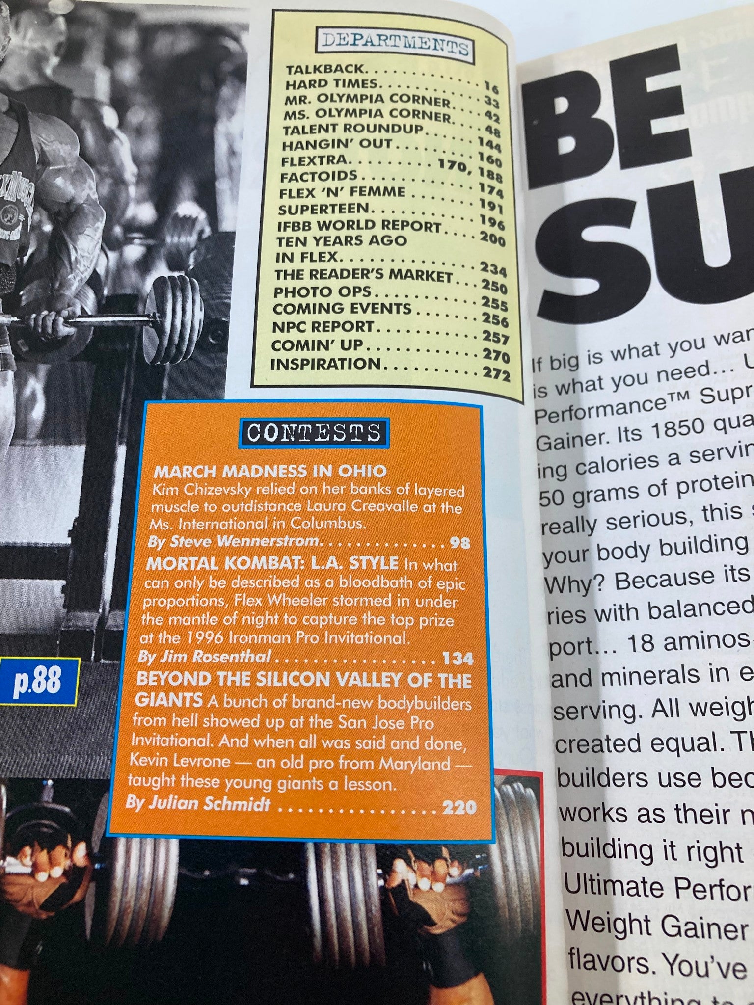 Joe Weider's Flex Magazine July 1996 Kim Chivesky March Madness in Ohio No Label