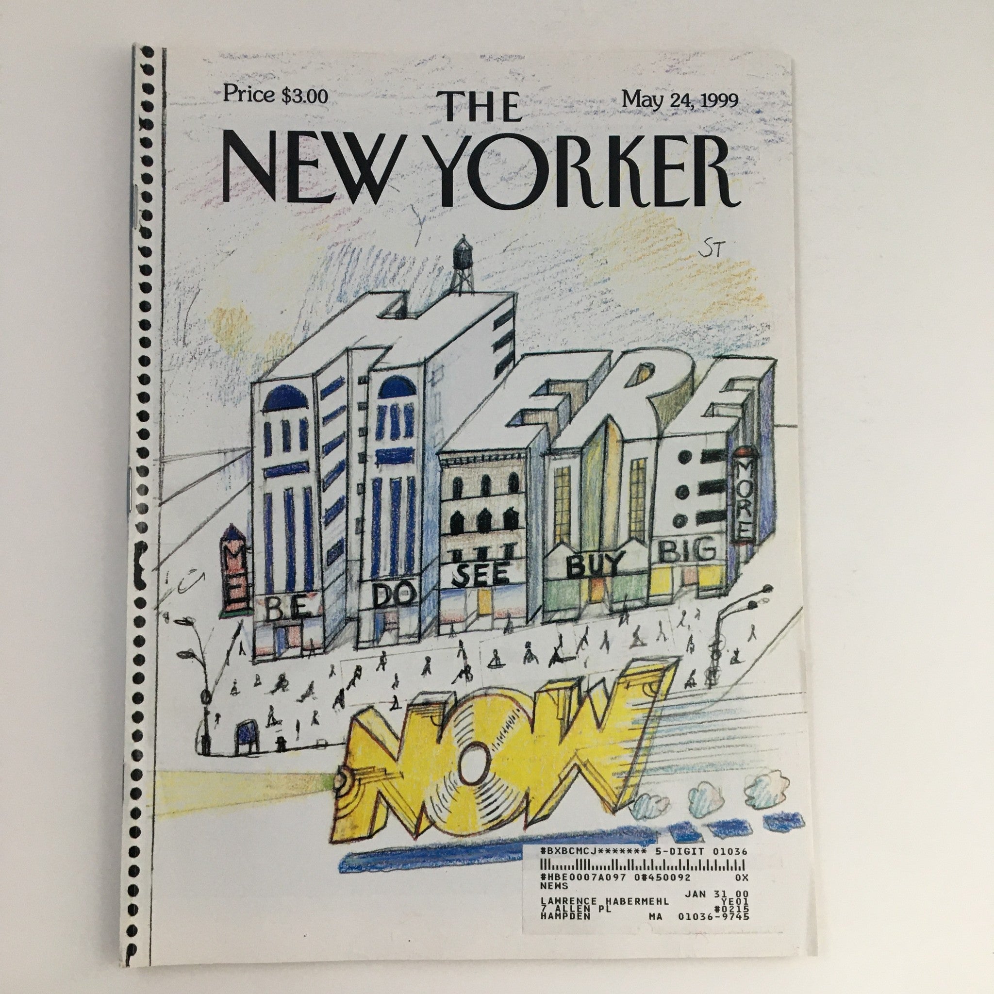 The New Yorker May 24 1999 Full Magazine Theme Cover Art by Saul Steinberg VG