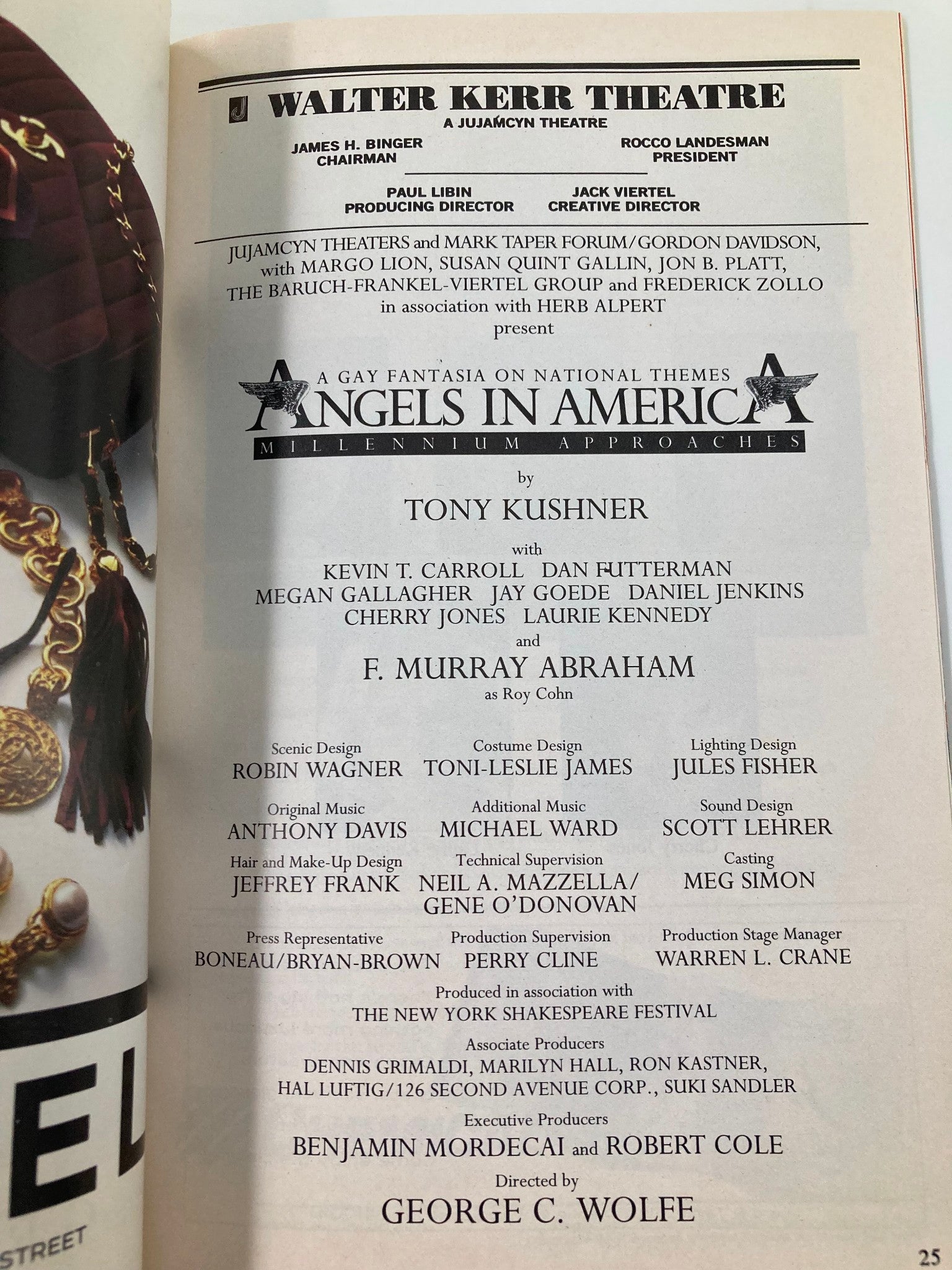 1994 Playbill Walter Kerr Theatre Angels in America F. Murray Abraham