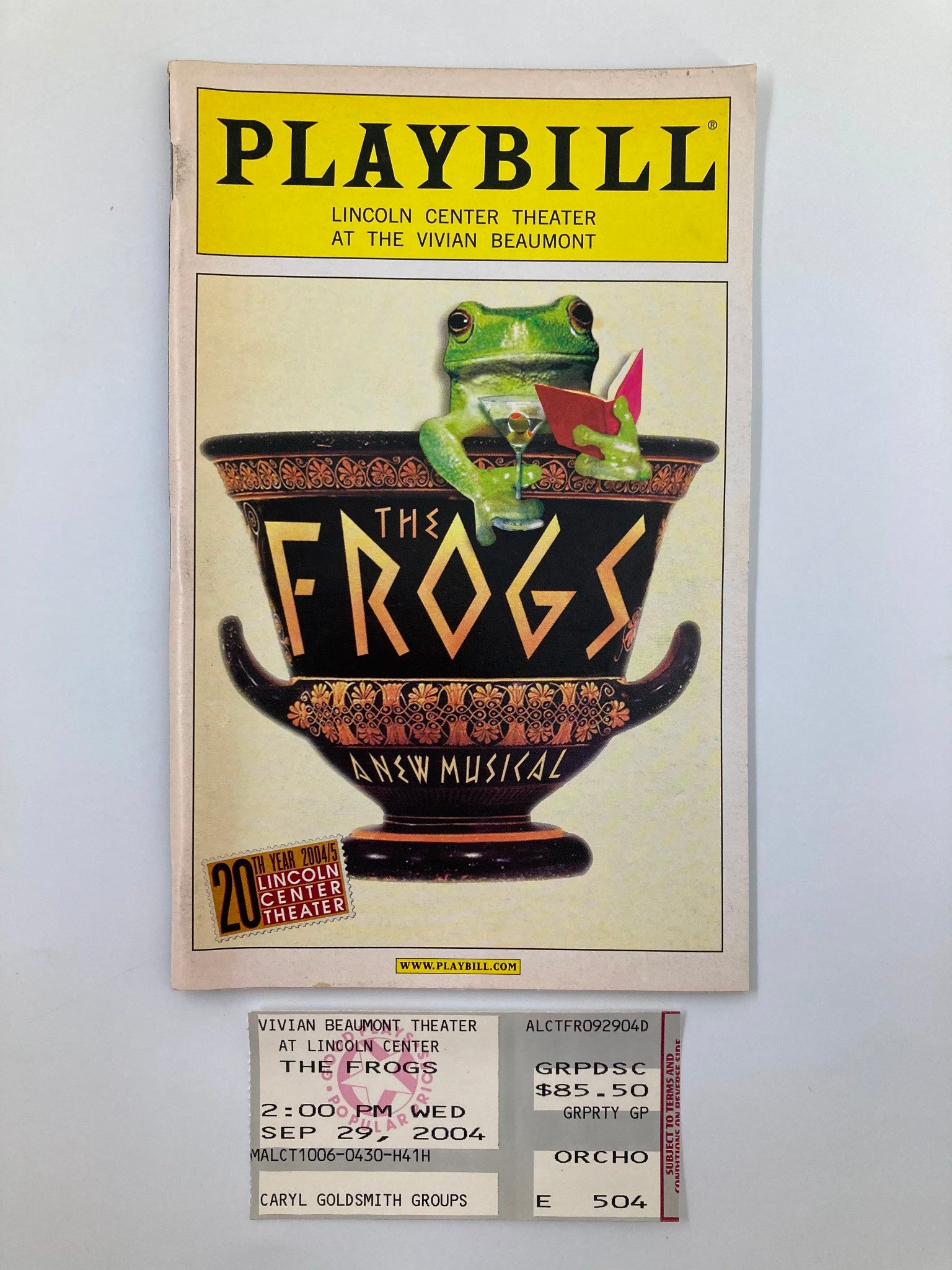 2004 Playbill Lincoln Center Theater The Frogs Ryan L. Ball, James Brown III