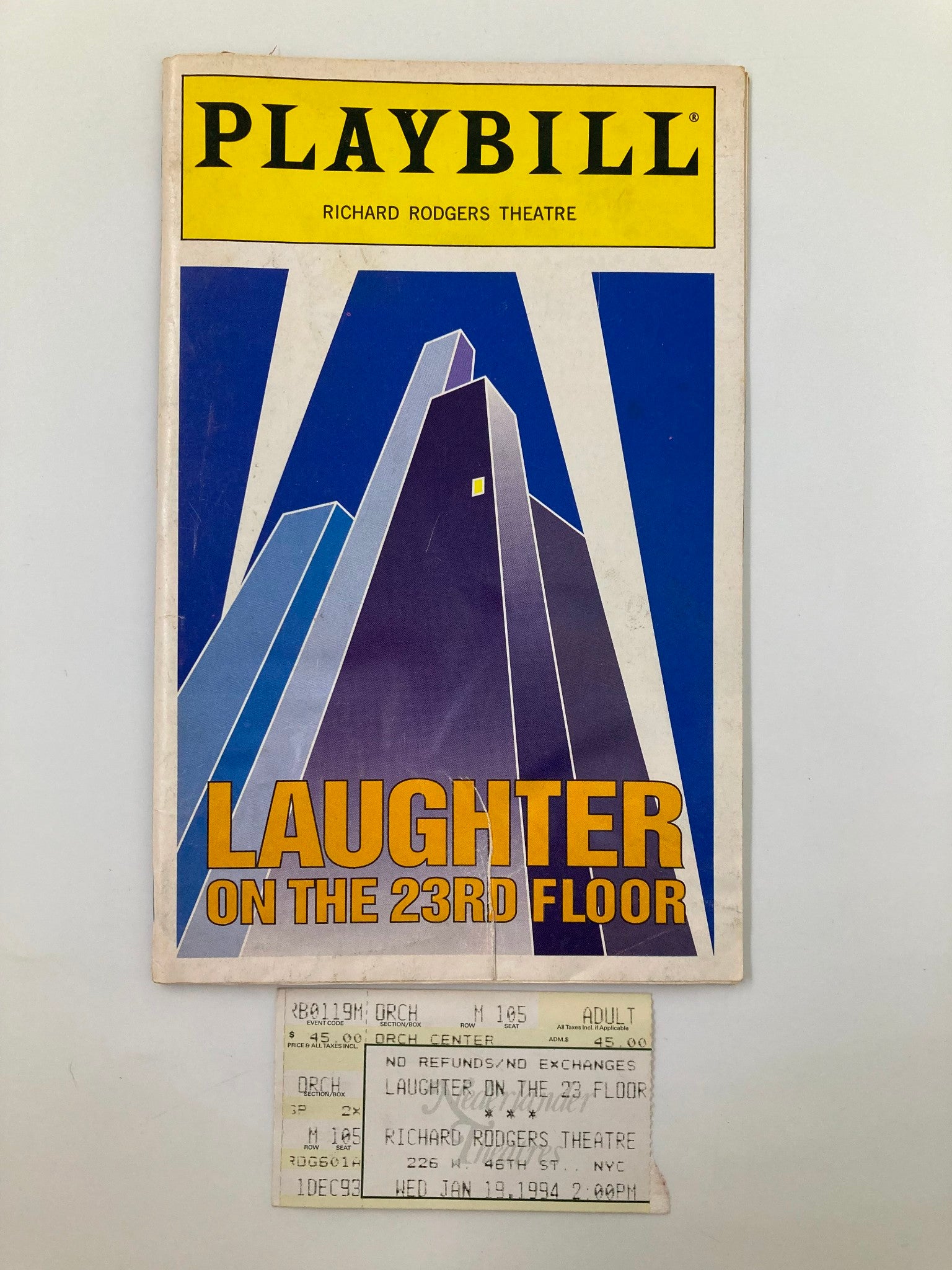 1994 Playbill Richard Rodgers Theatre Laughter On The 23rd Floor Lewis Stadlen