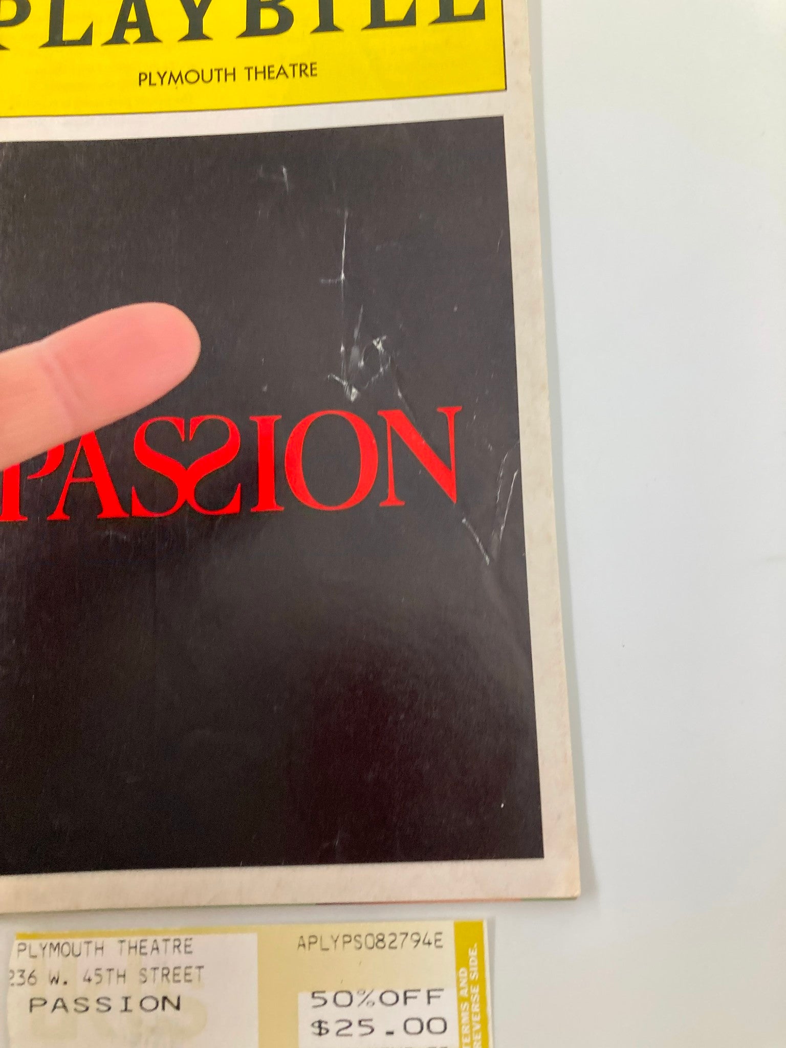 1994 Playbill Plymouth Theatre Donna Murphy, Jere Shea in Passion A New Musical