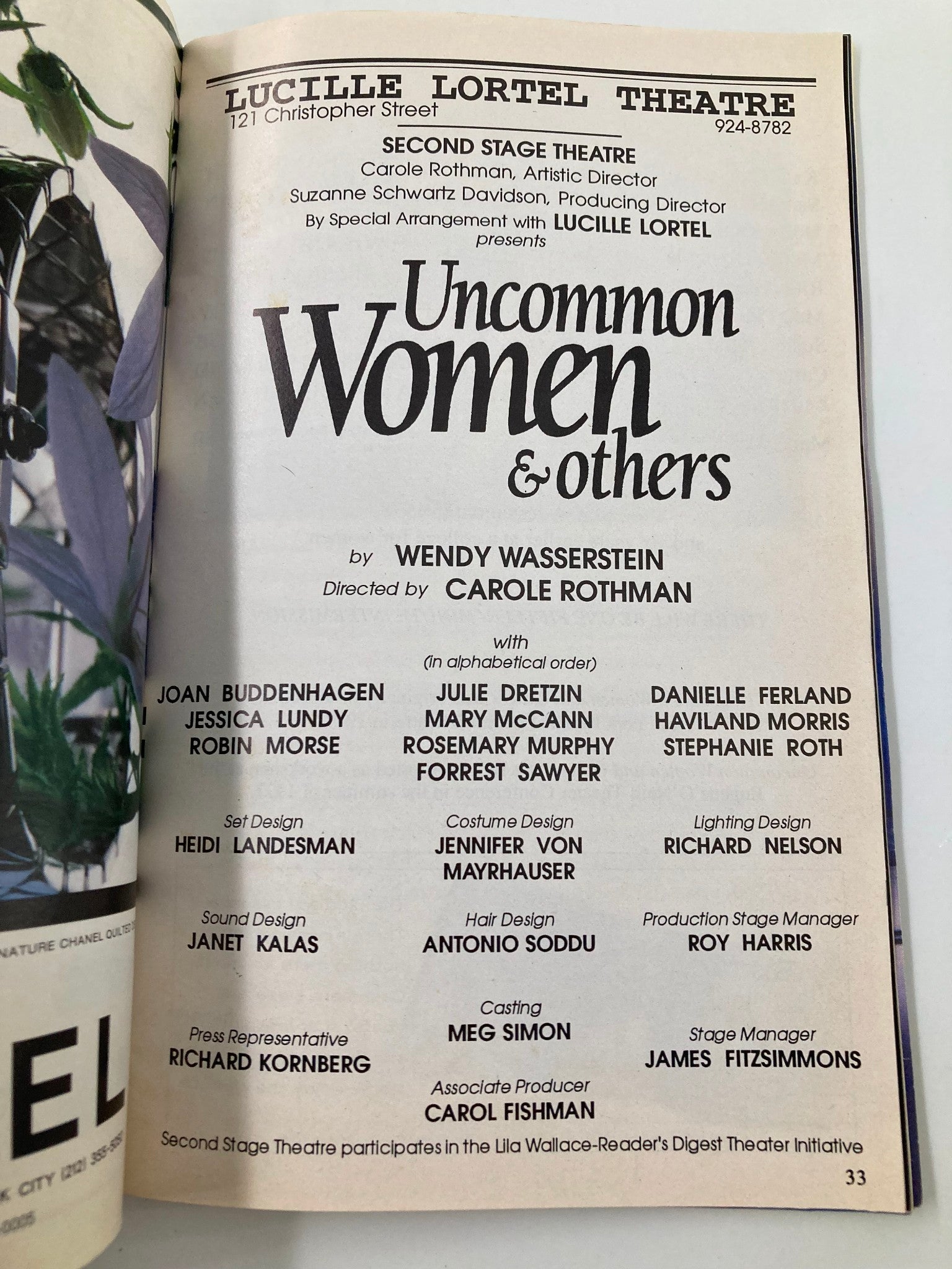 1994 Playbill Lucille Lortel Theatre Uncommon Women & Others Joan Buddenhagen