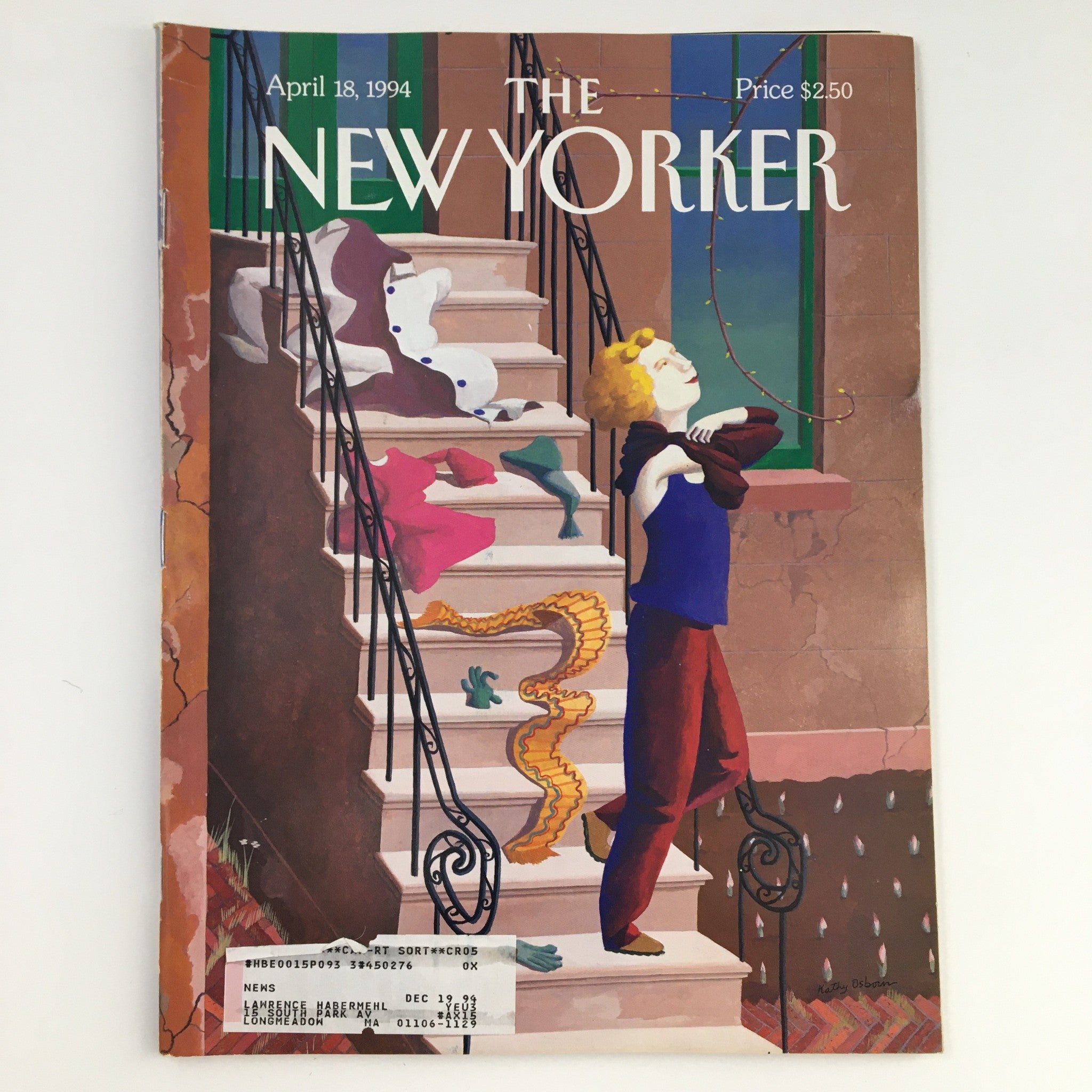 The New Yorker April 18 1994 Full Magazine Theme Cover by Kathy Osborn