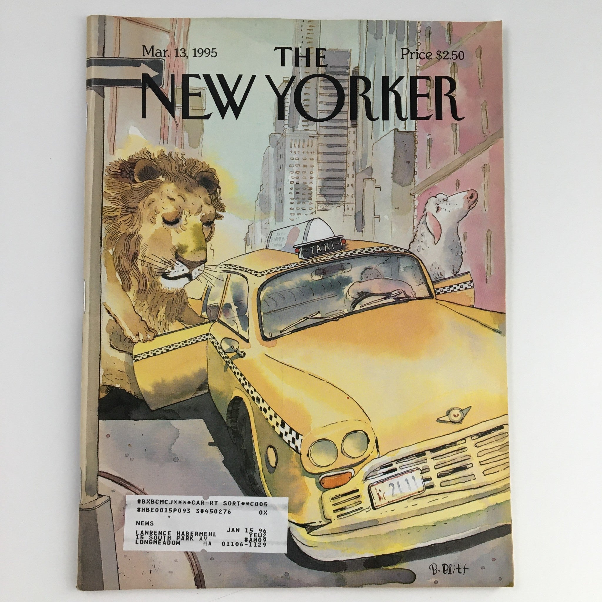 The New Yorker March 13 1995 Full Magazine Theme Cover by Barry Blitt