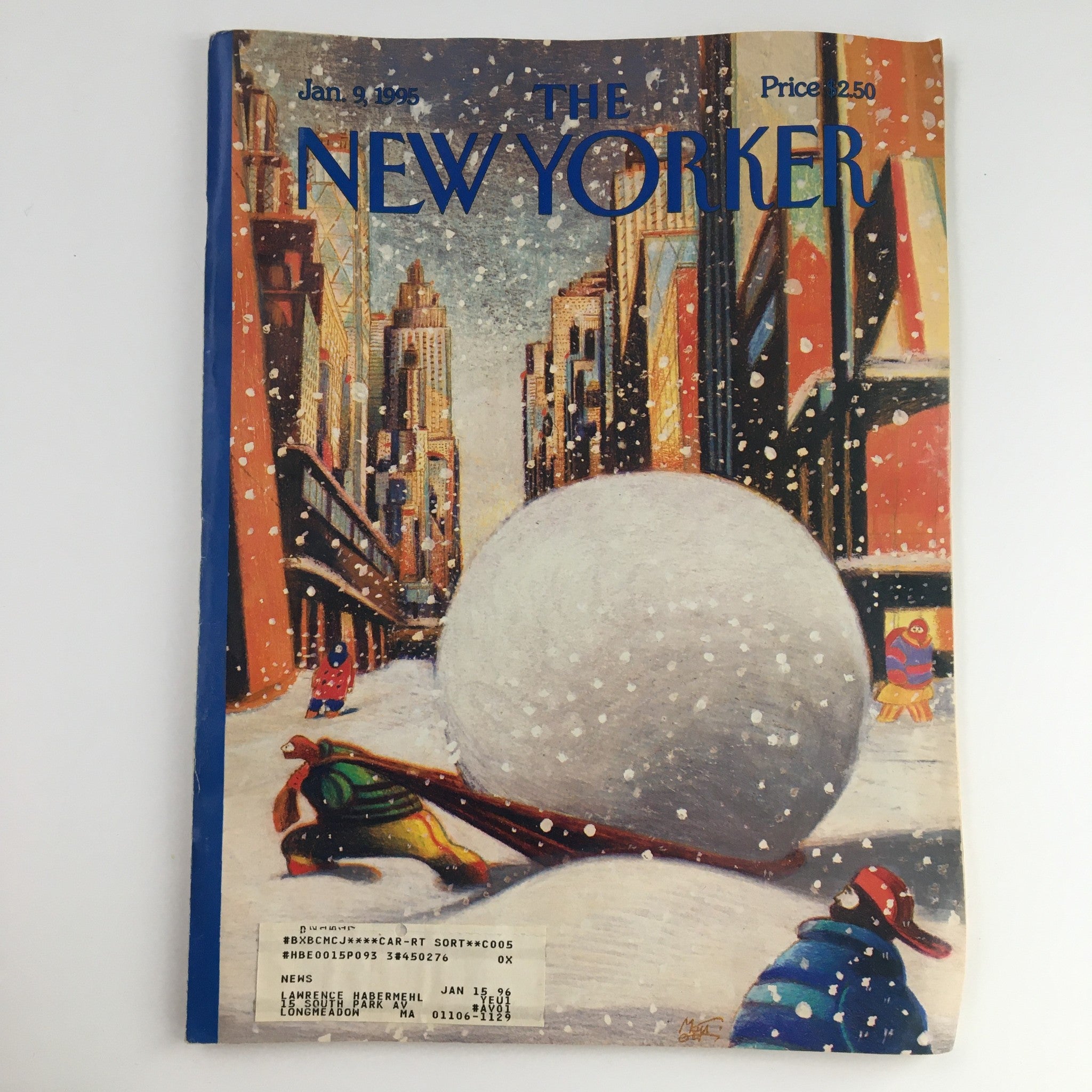 The New Yorker January 9 1995 Full Magazine Theme Cover by Lorenzo Mattotti