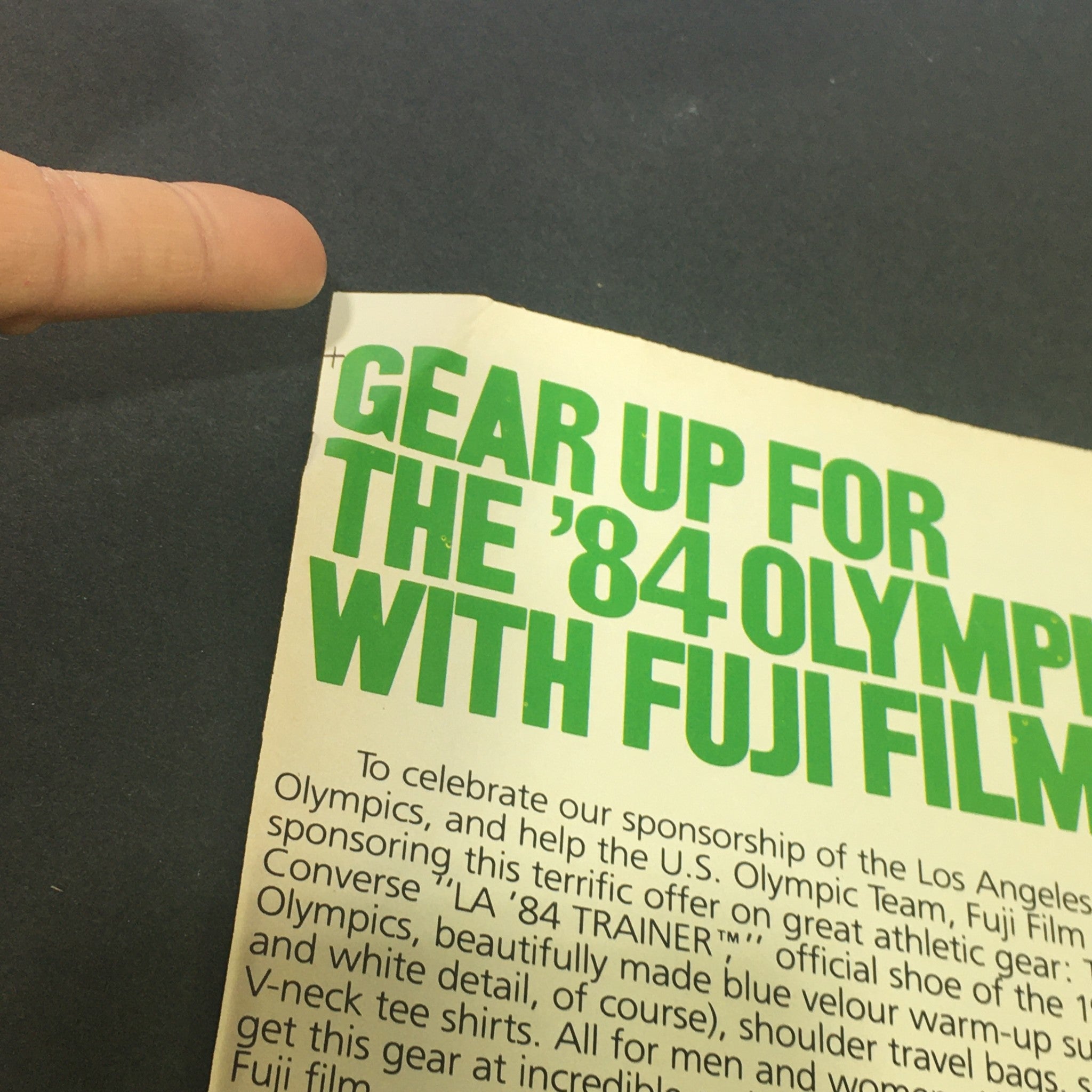 VTG 1983 - Fuji Official Film of the Los Angeles 1984 Olympics Store Ad Coupon