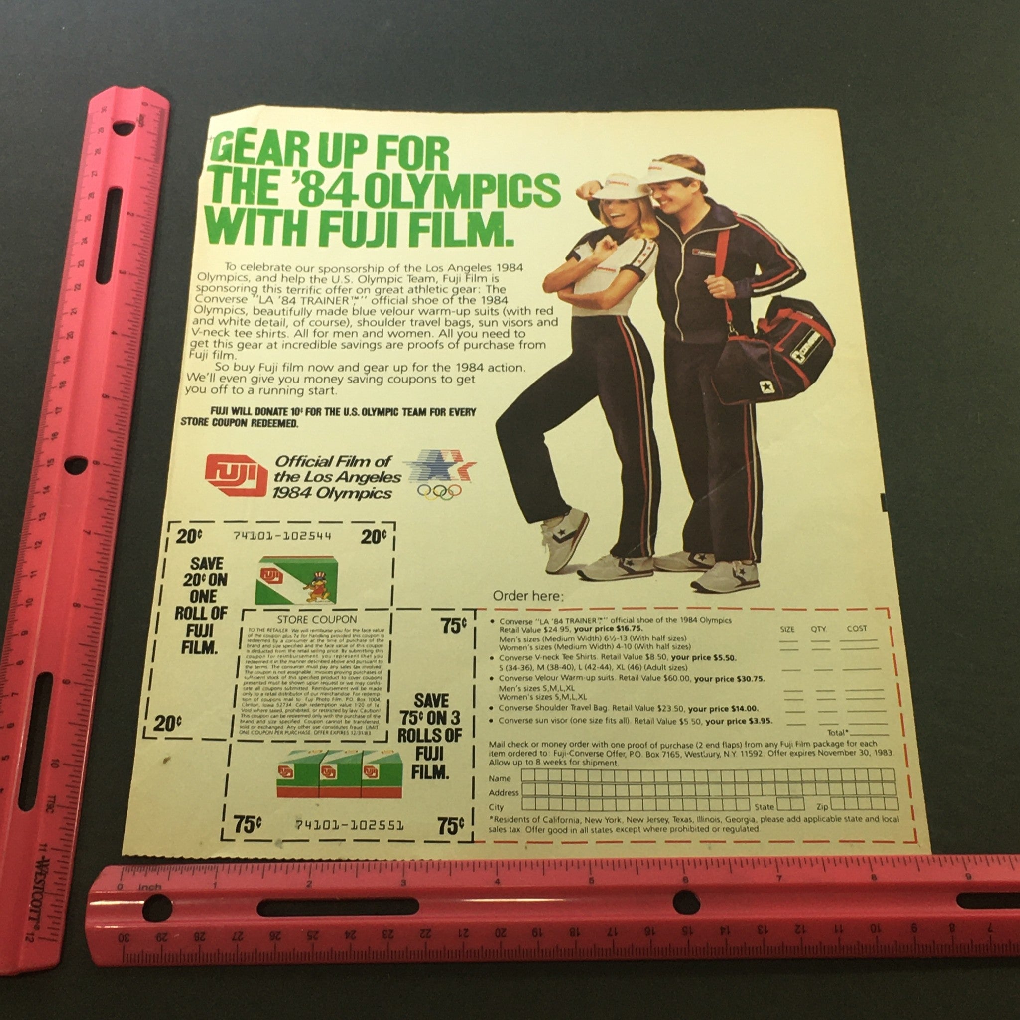 VTG 1983 - Fuji Official Film of the Los Angeles 1984 Olympics Store Ad Coupon