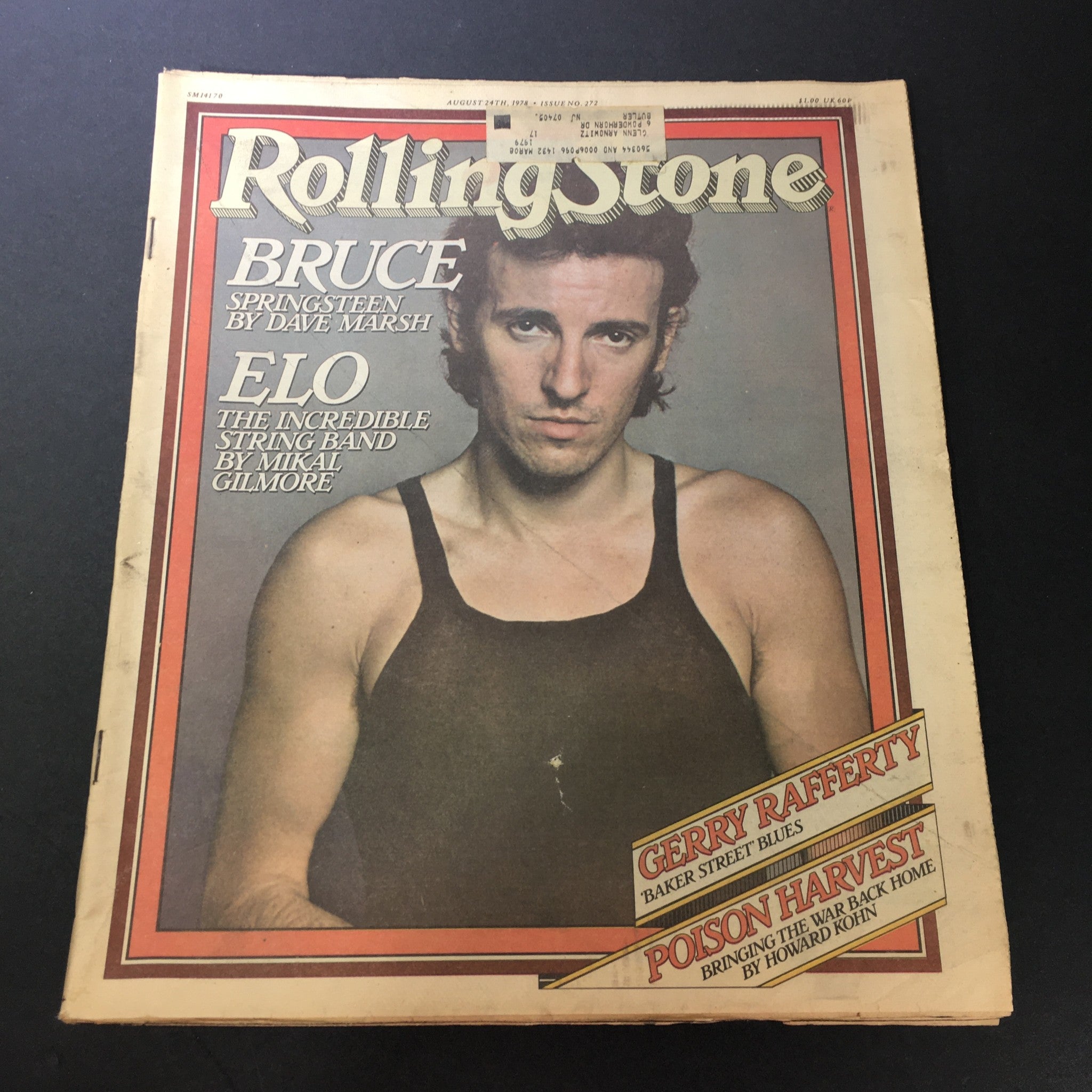 VTG Rolling Stone Magazine August 24 1978 - Bruce Springsteen / Elo / Newsstand