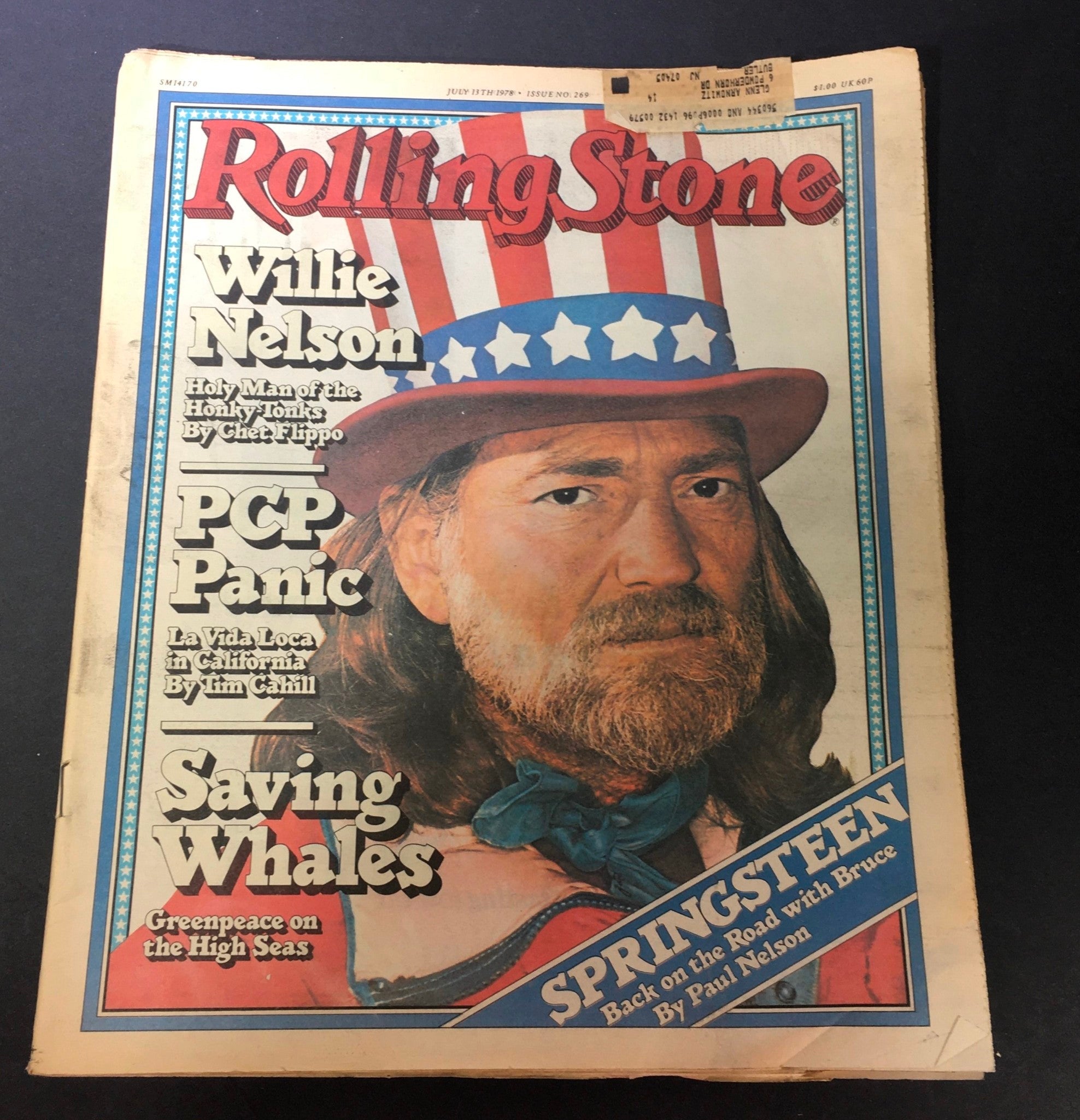 VTG Rolling Stone Magazine July 13 1978 - Willie Nelson / Bruce Springsteen