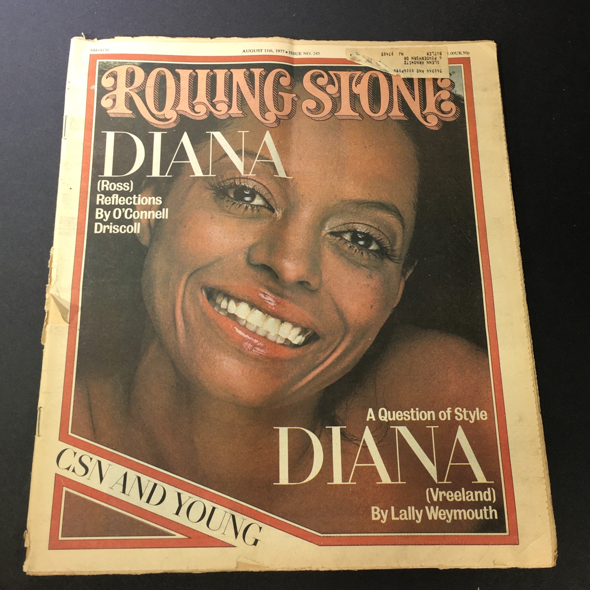 VTG Rolling Stone Magazine August 11 1977 - Dianna Ross by Lally Weymouth