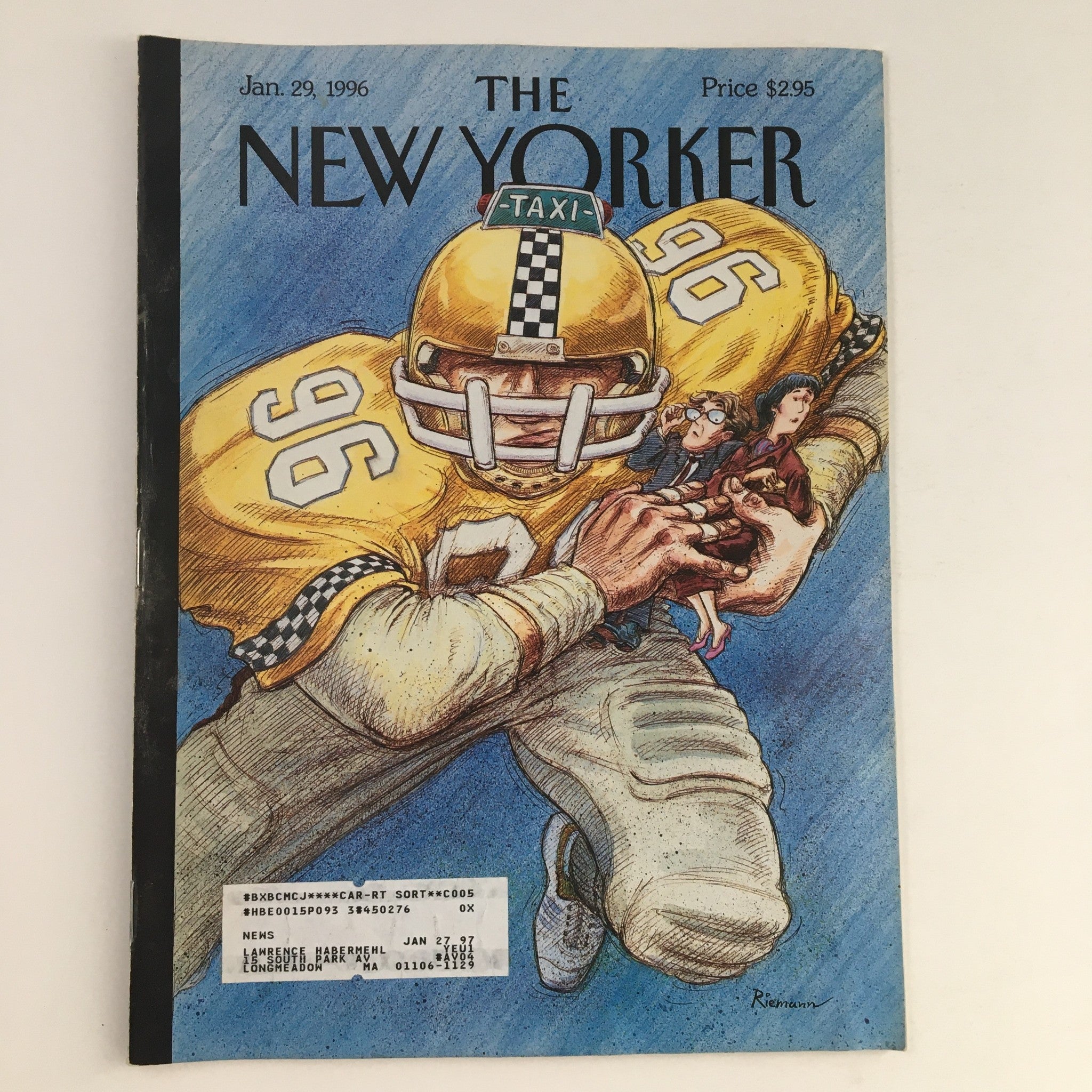 The New Yorker January 29 1996 Full Magazine Theme Cover by George Riemann