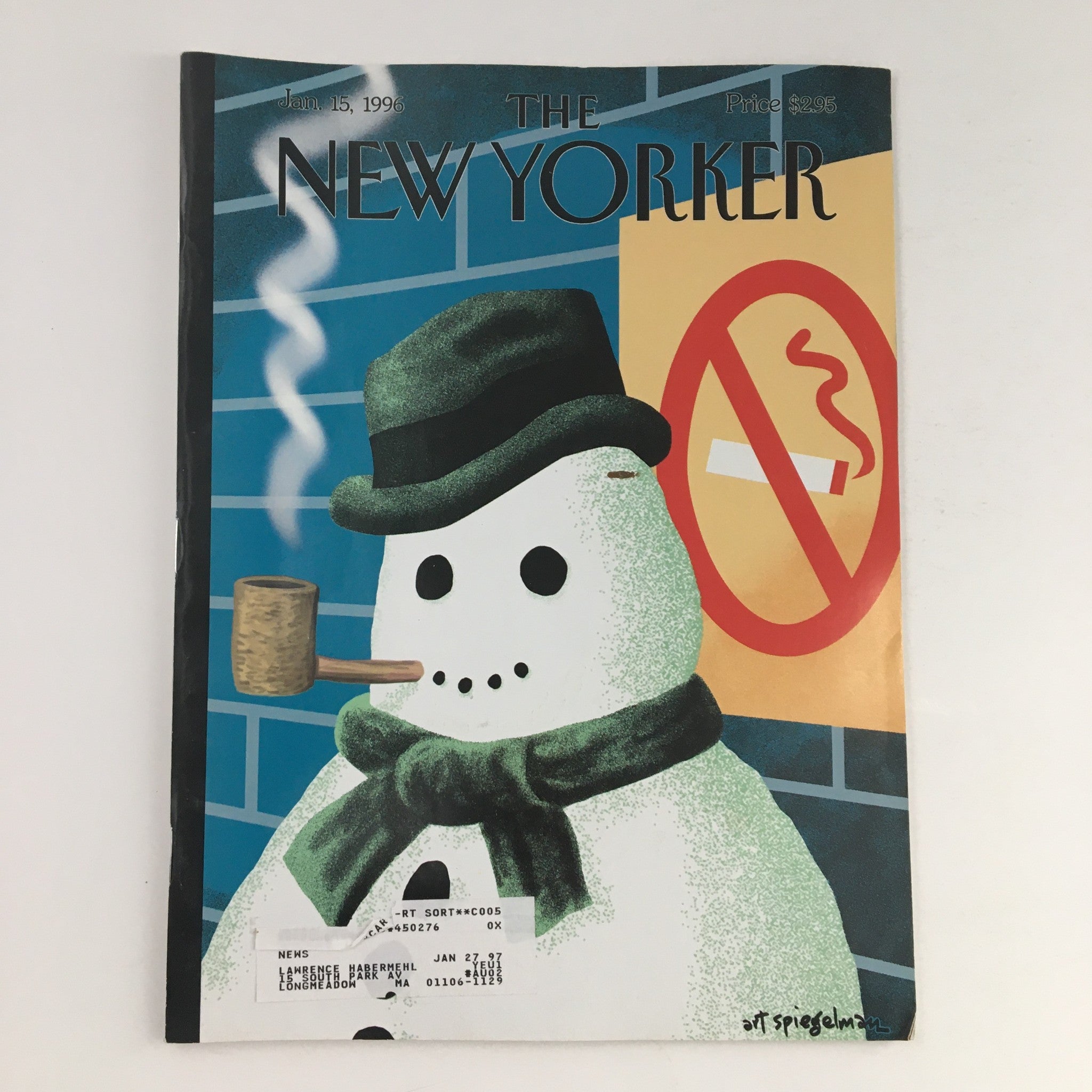 The New Yorker January 15 1996 Full Magazine Theme Cover by Art Spiegelman