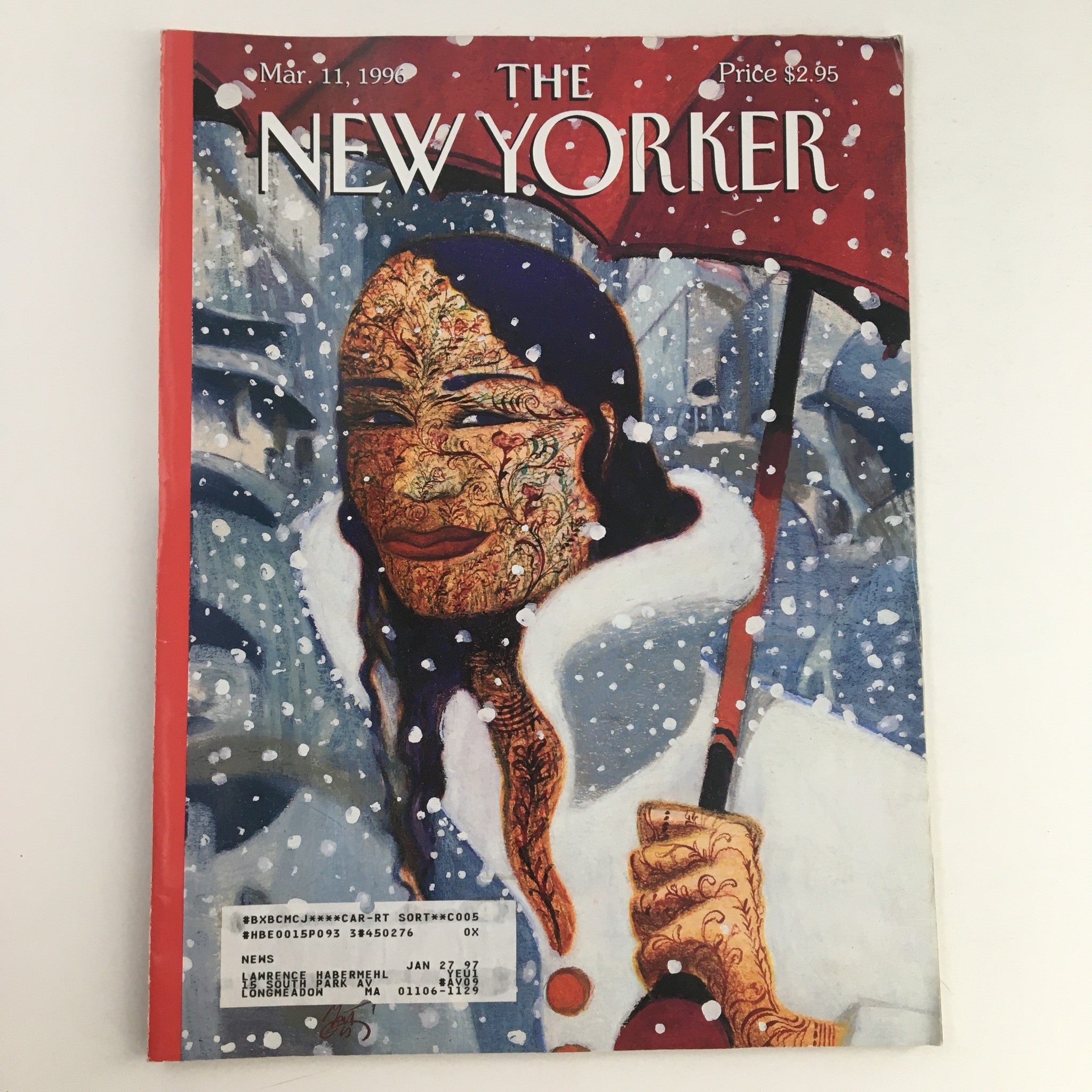 The New Yorker March 11 1996 Full Magazine Theme Cover by Lorenzo Mattotti