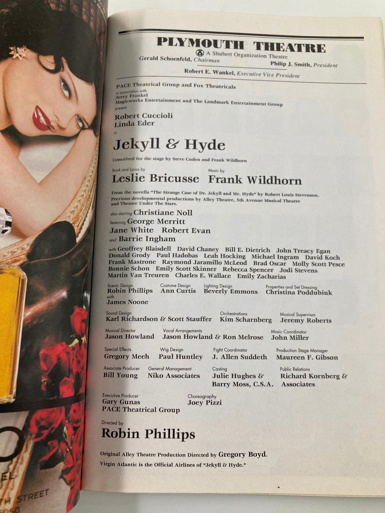 1997 Playbill Plymouth Theatre Jeckyll & Hyde Christiane Noll, George Merritt