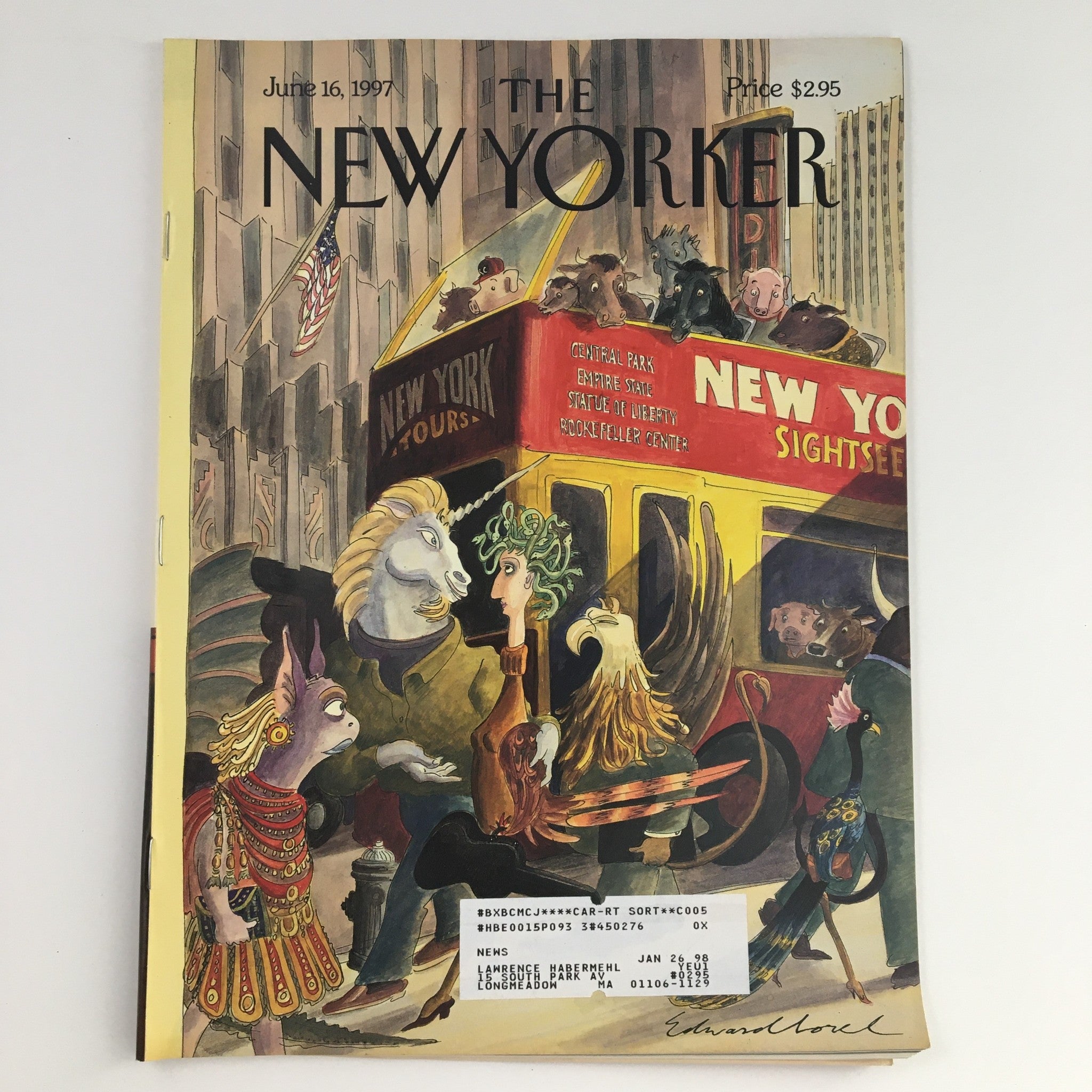 The New Yorker June 16 1997 Full Magazine Theme Cover art by Edward Sorel