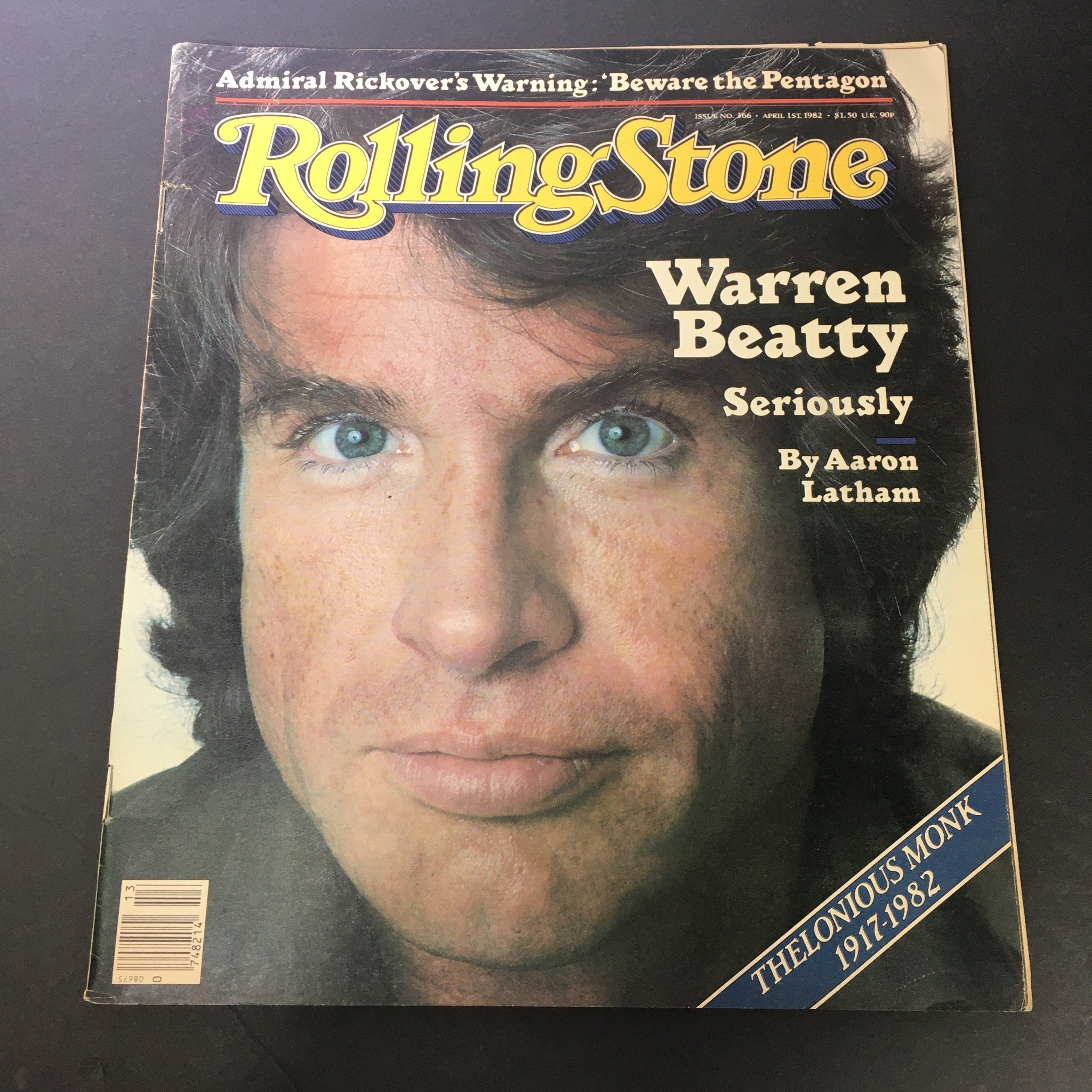 VTG Rolling Stone Magazine April 1 1982 - Warren Beatty / Newsstand