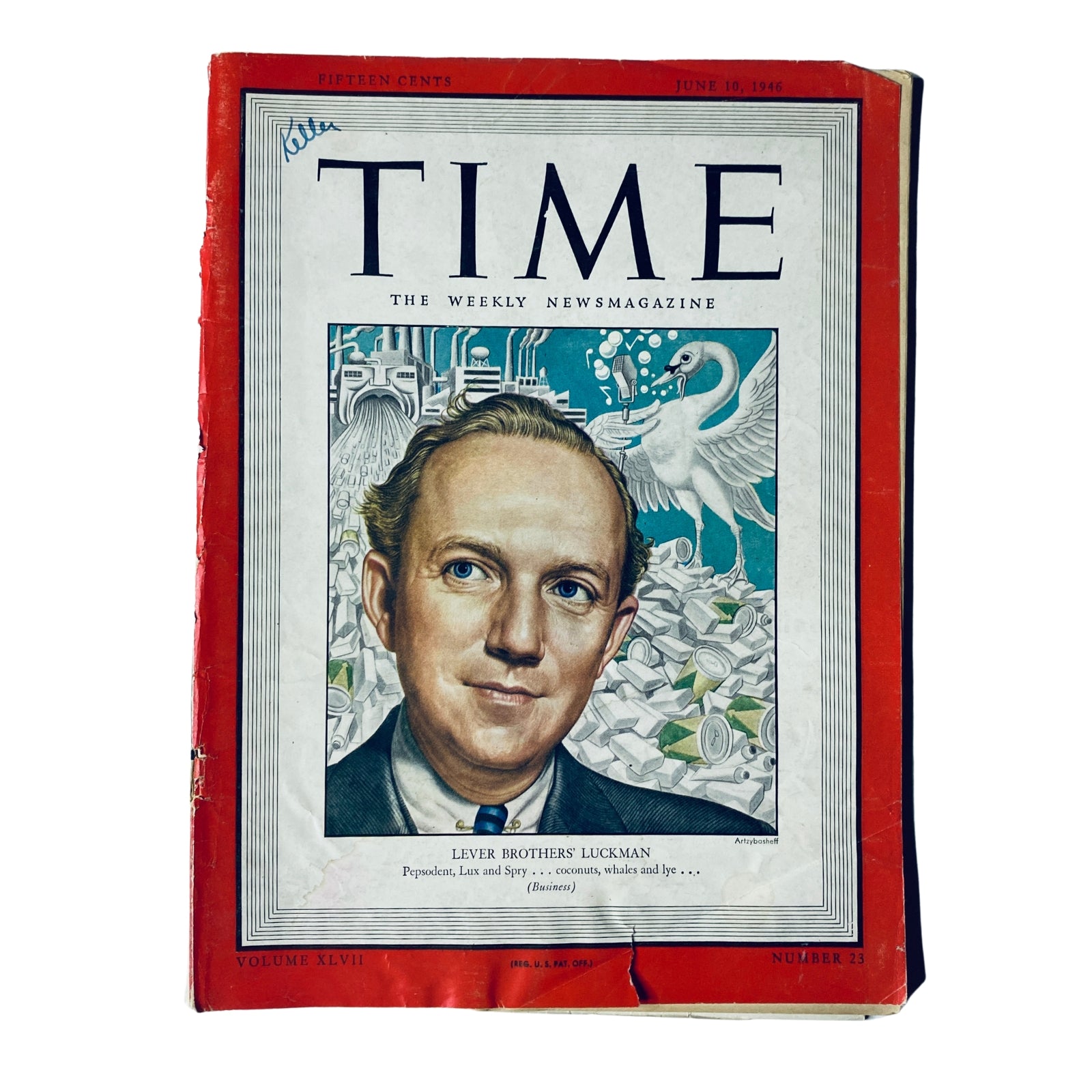 Time Magazine cover for June 10, 1946, Vol. 47 No. 23 featuring Charles Luckman, highlighting his contributions to American industry and architecture.