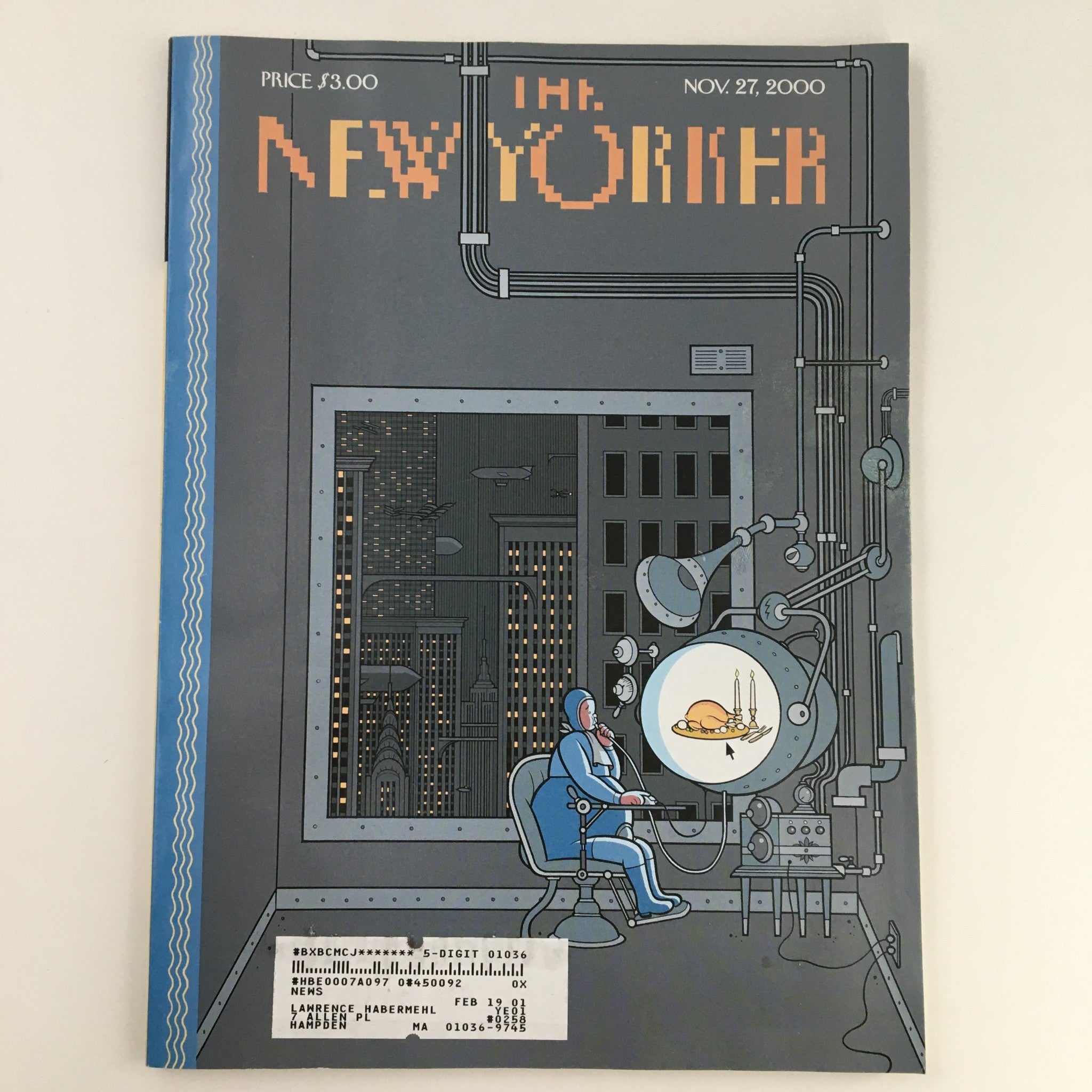 The New Yorker November 27 2000 Full Magazine Theme Cover Art by Chris Ware VG