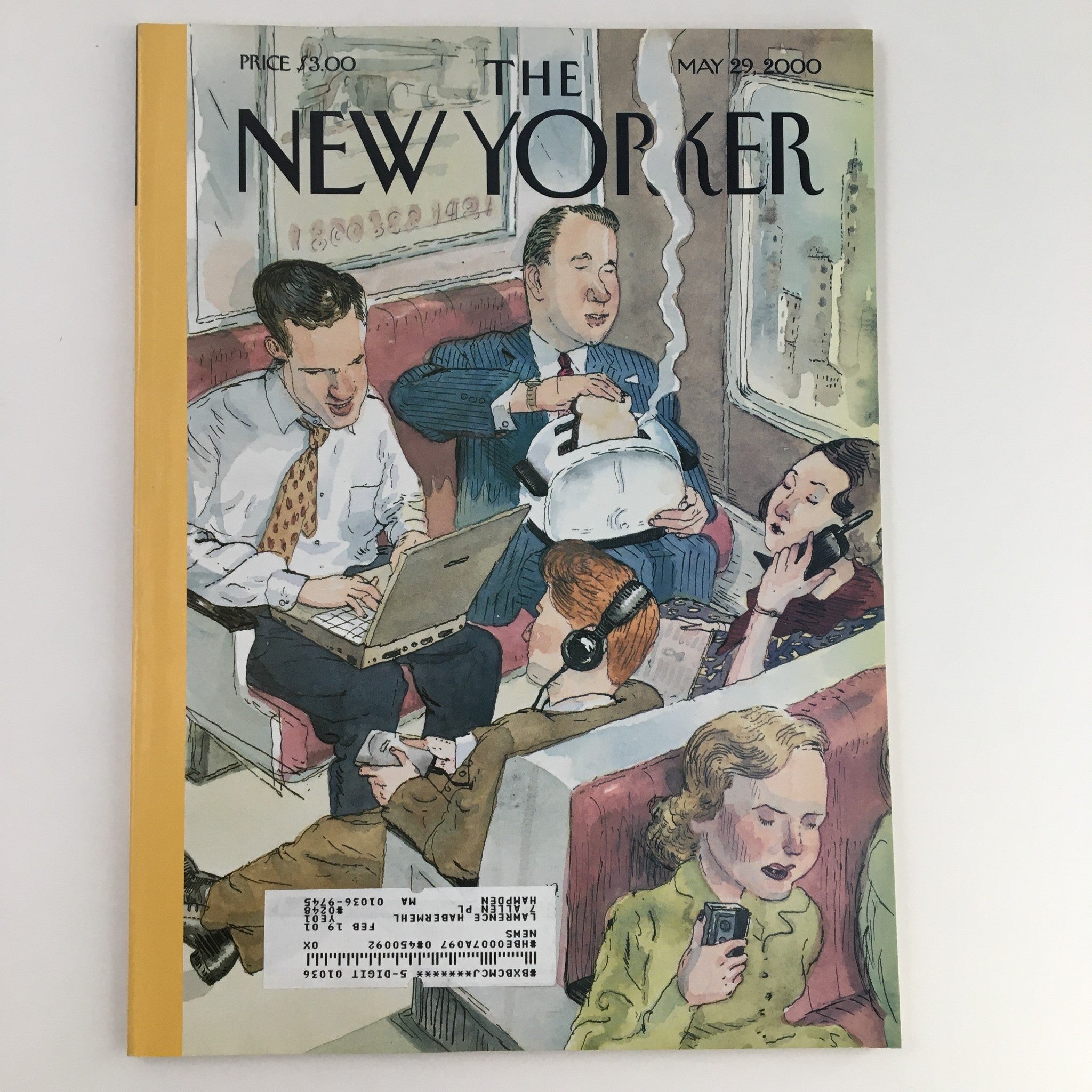 The New Yorker May 29, 2000 cover featuring art by Barry Blitt, depicting a vibrant scene inside a subway with characters engaged in various activities.