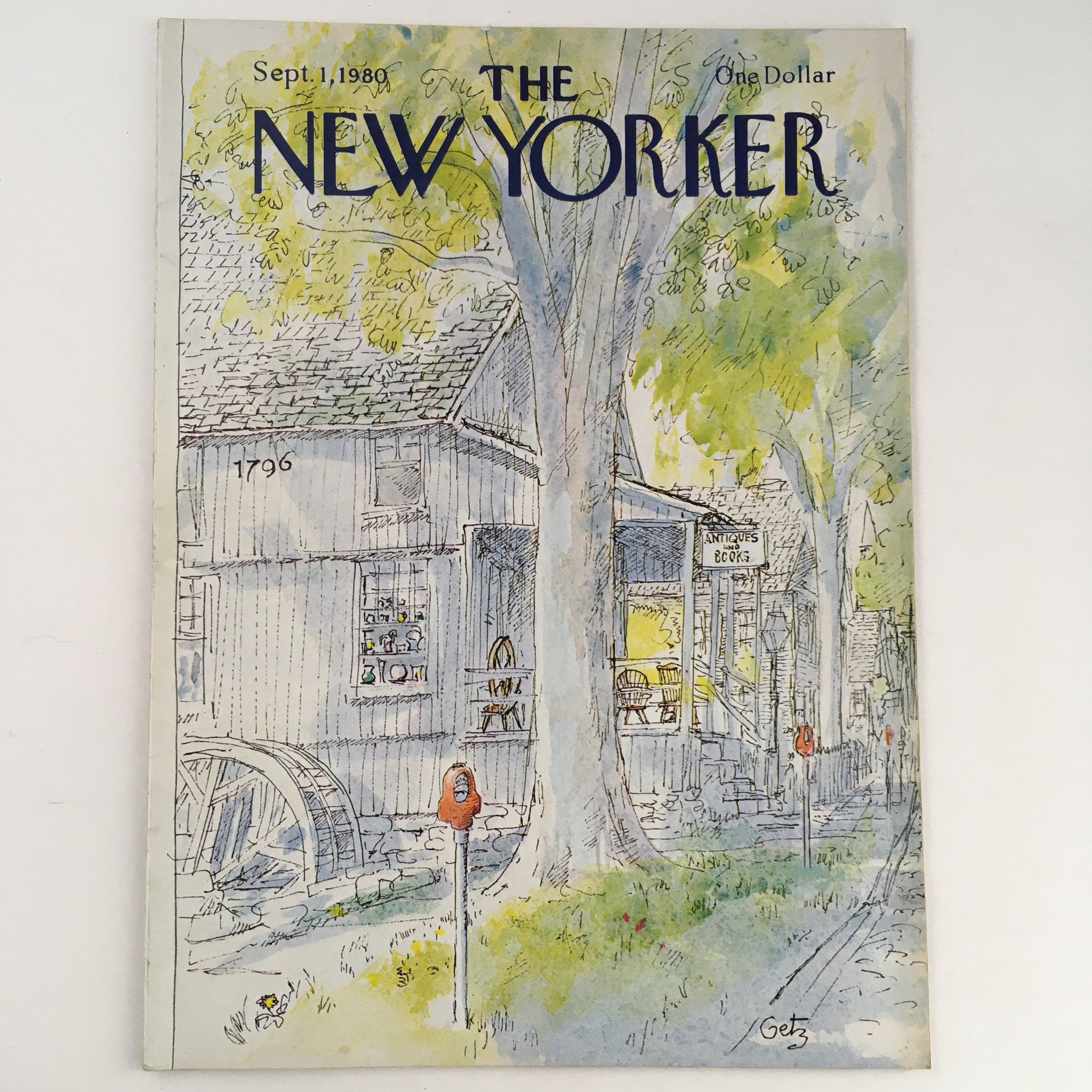 Cover of The New Yorker Magazine dated September 1, 1980 featuring theme art cover by Arthur Getz, depicting a charming scene with a house, trees, and vintage atmosphere.