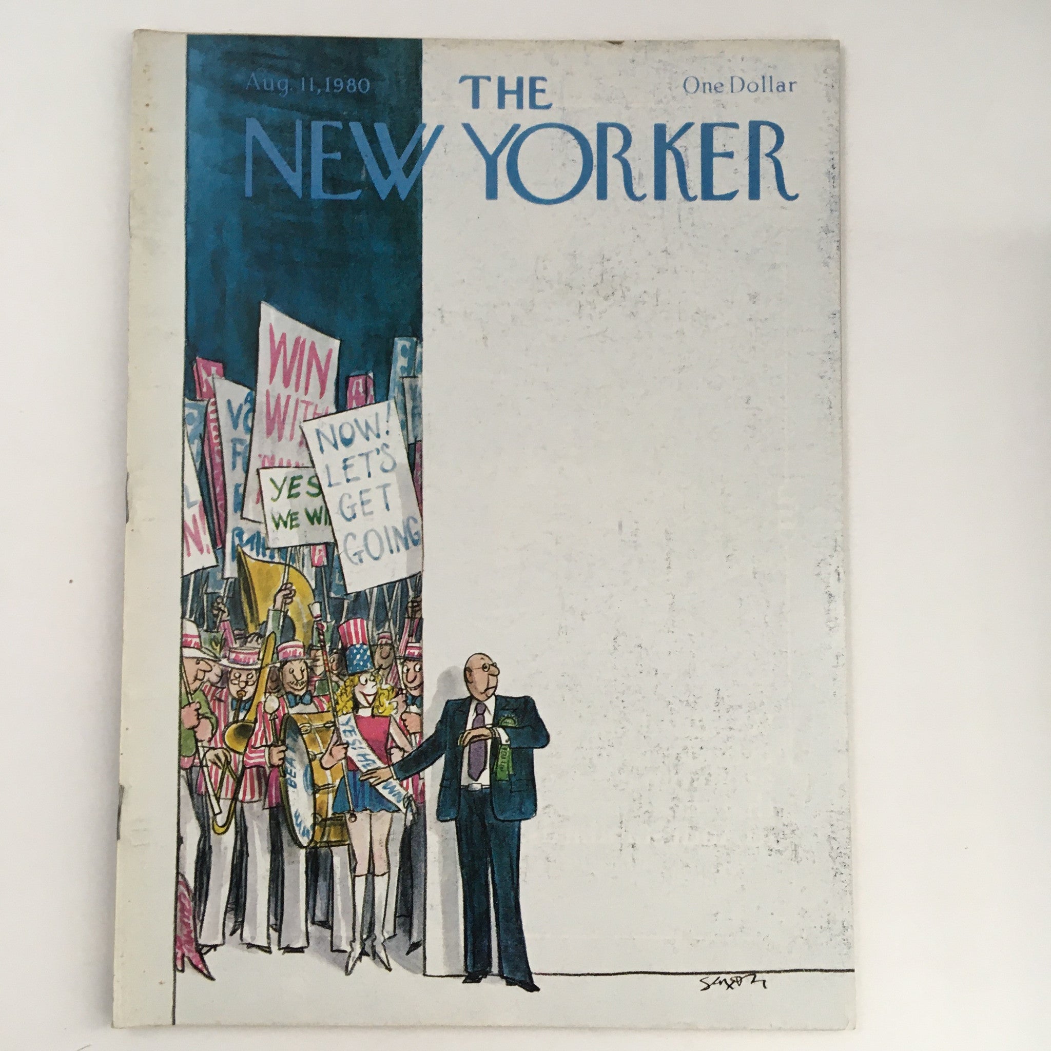 The New Yorker Magazine August 11 1980 Theme Art Cover by Charles Saxon No Label