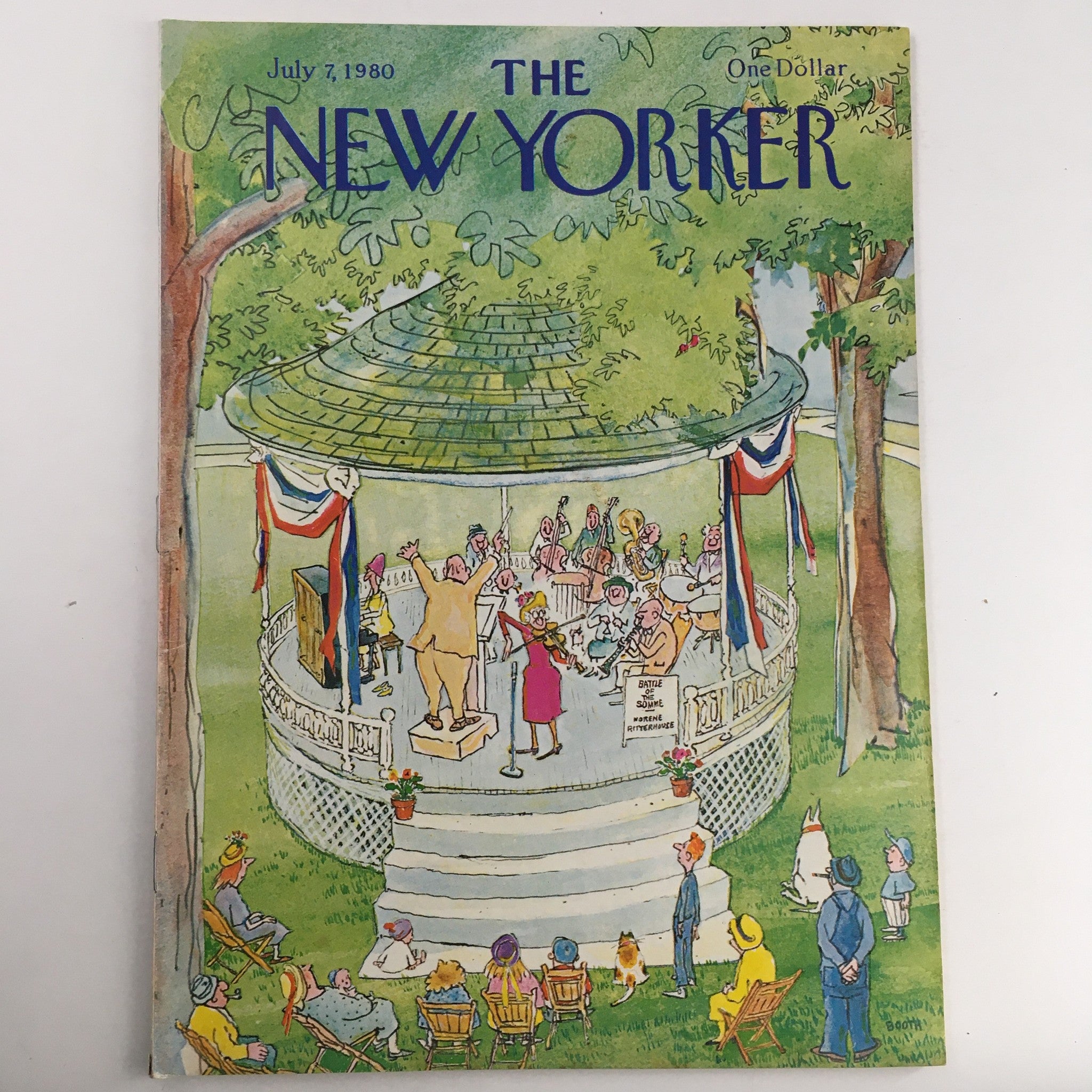 The New Yorker Full Magazine July 7 1980 Theme Art Cover by George Booth VG