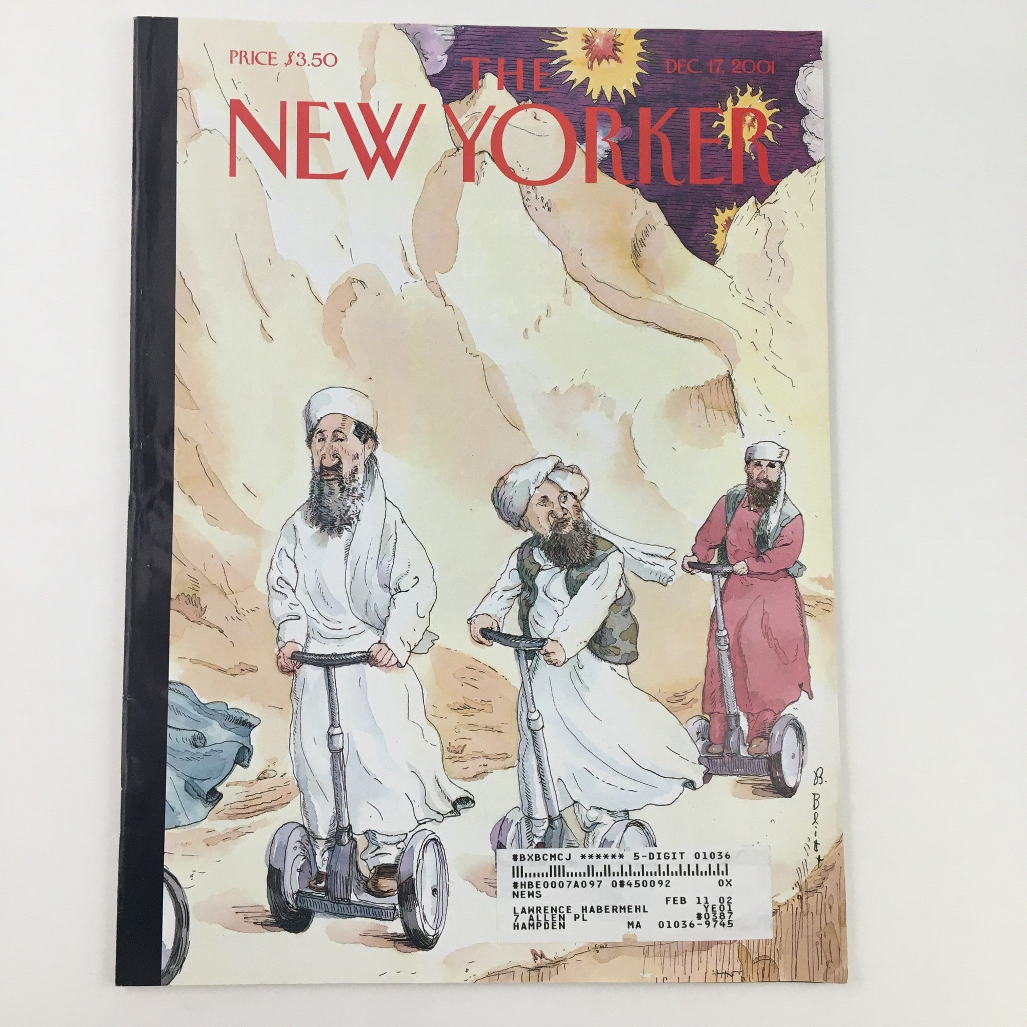 The New Yorker December 17 2001 Full Magazine Theme Cover Art by Barry Blitt