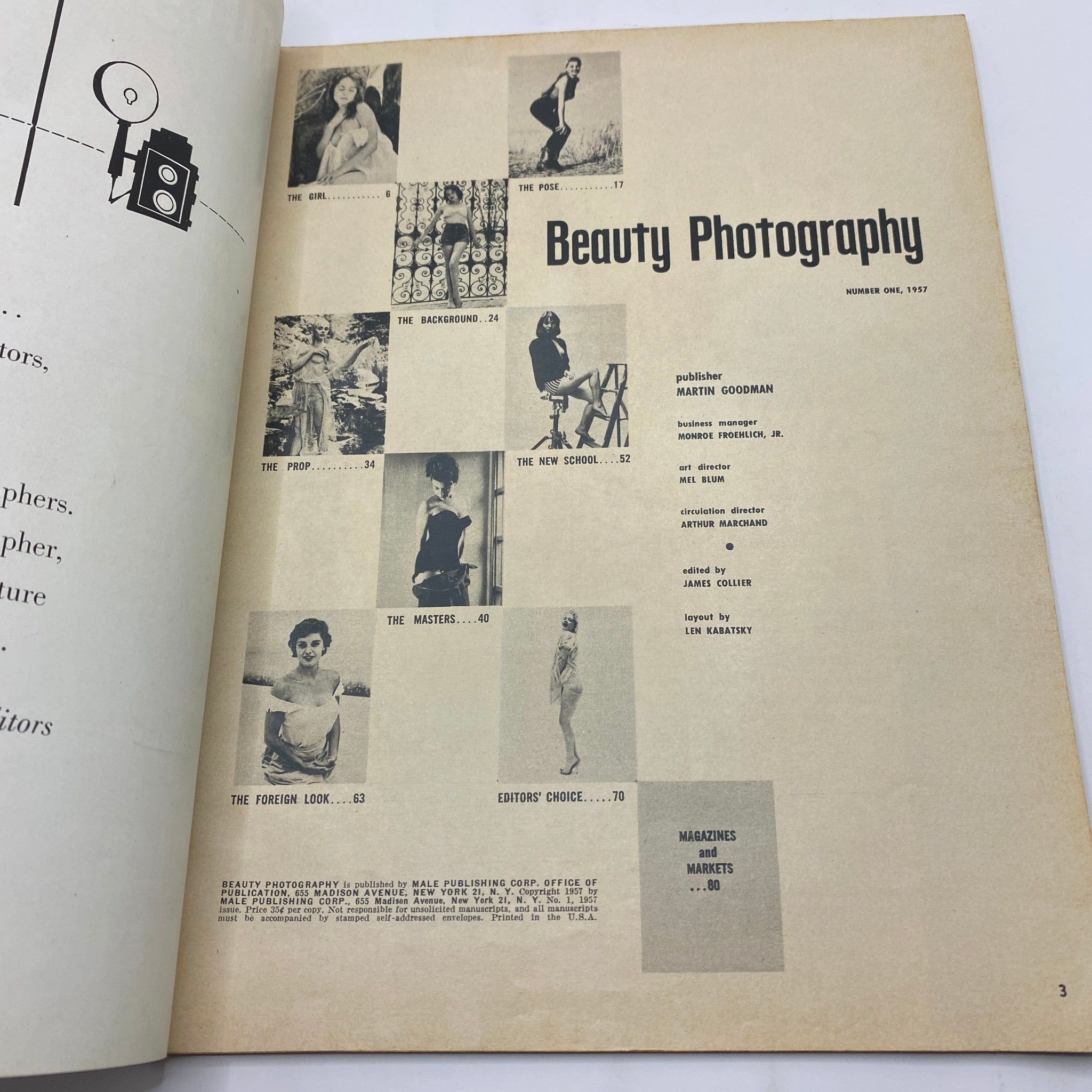 VTG Beauty Photography Magazine 1957 No. 1 Marilyn Monroe First Issue No Label