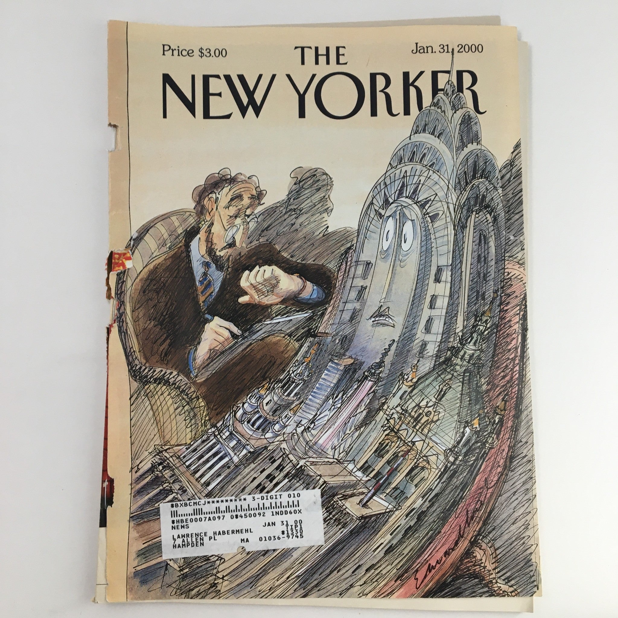 The New Yorker Magazine January 31 2000 Theme Art Cover by Edward Sorel