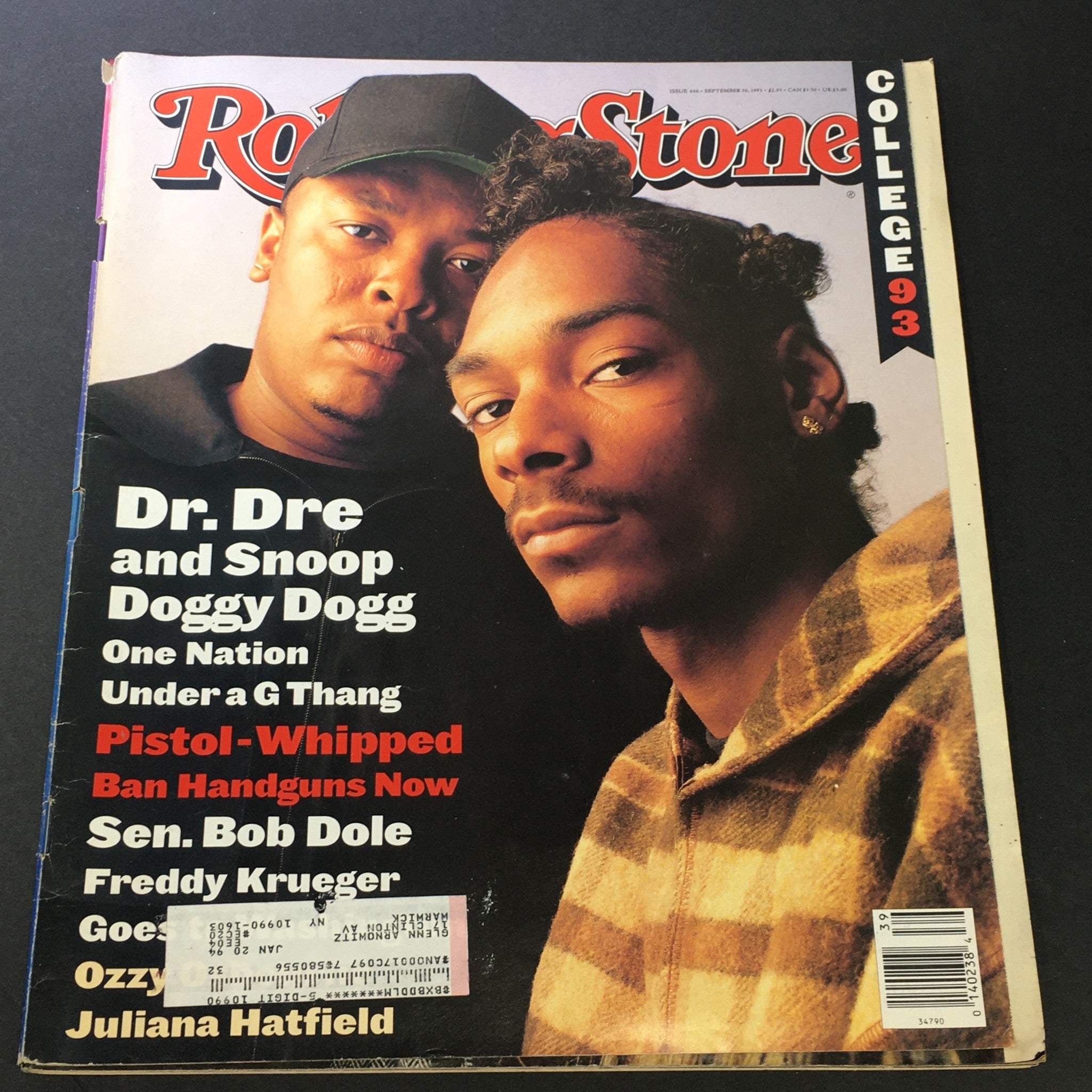 VTG Rolling Stone Magazine September 30 1993 - Dr. Dre and Snoop Dogg / Bob Dole