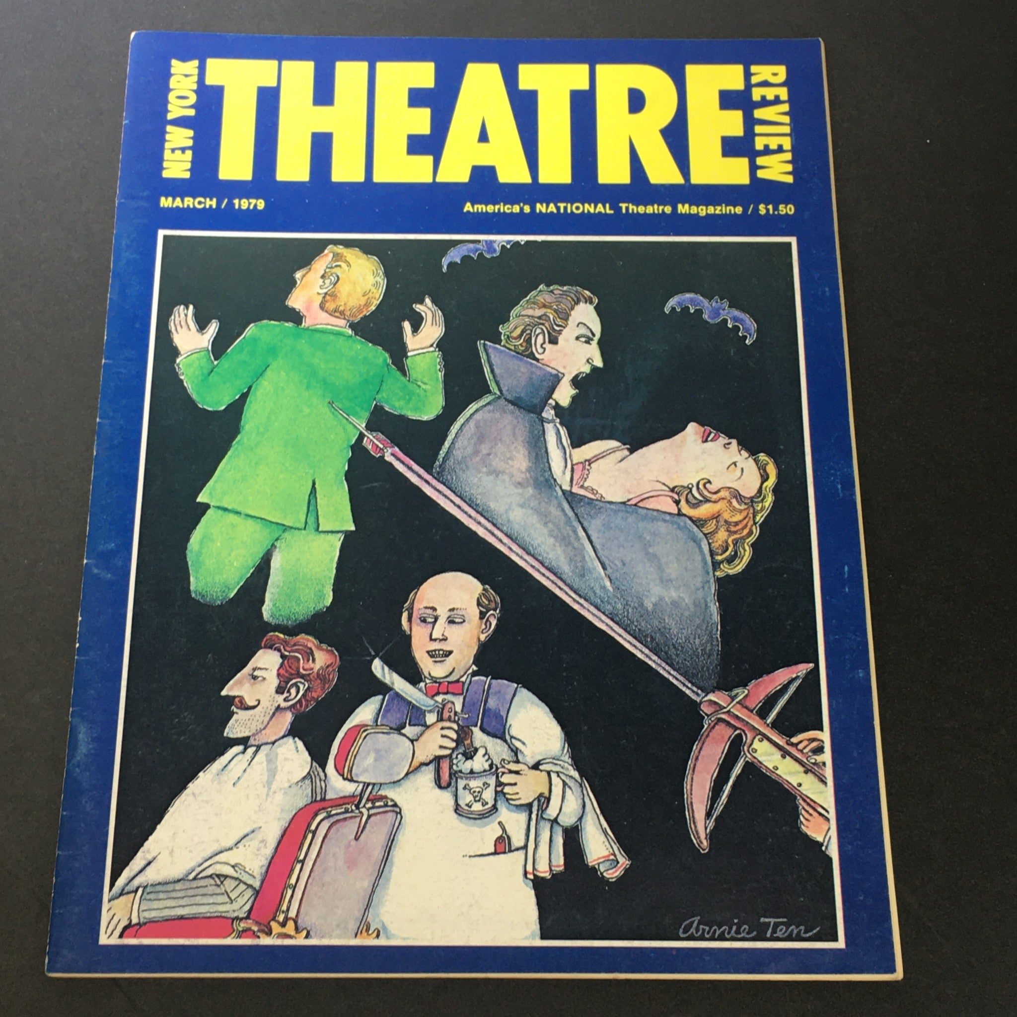 VTG New York Theatre Review Magazine March 1979 - Full Theme Cover by Arnie Ten