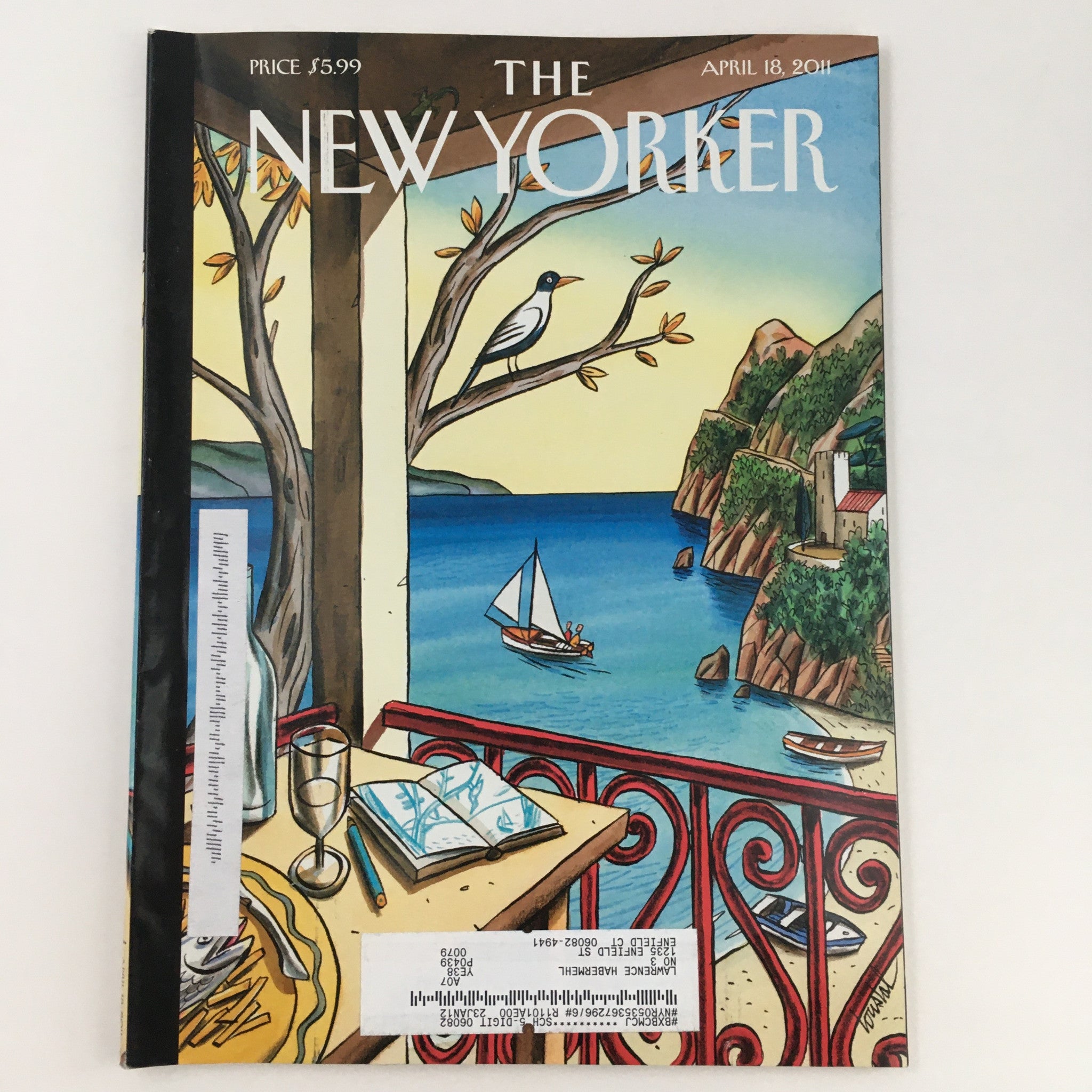 The New Yorker Magazine April 18 2011 Theme Art Cover by Jacques de Loustal VG