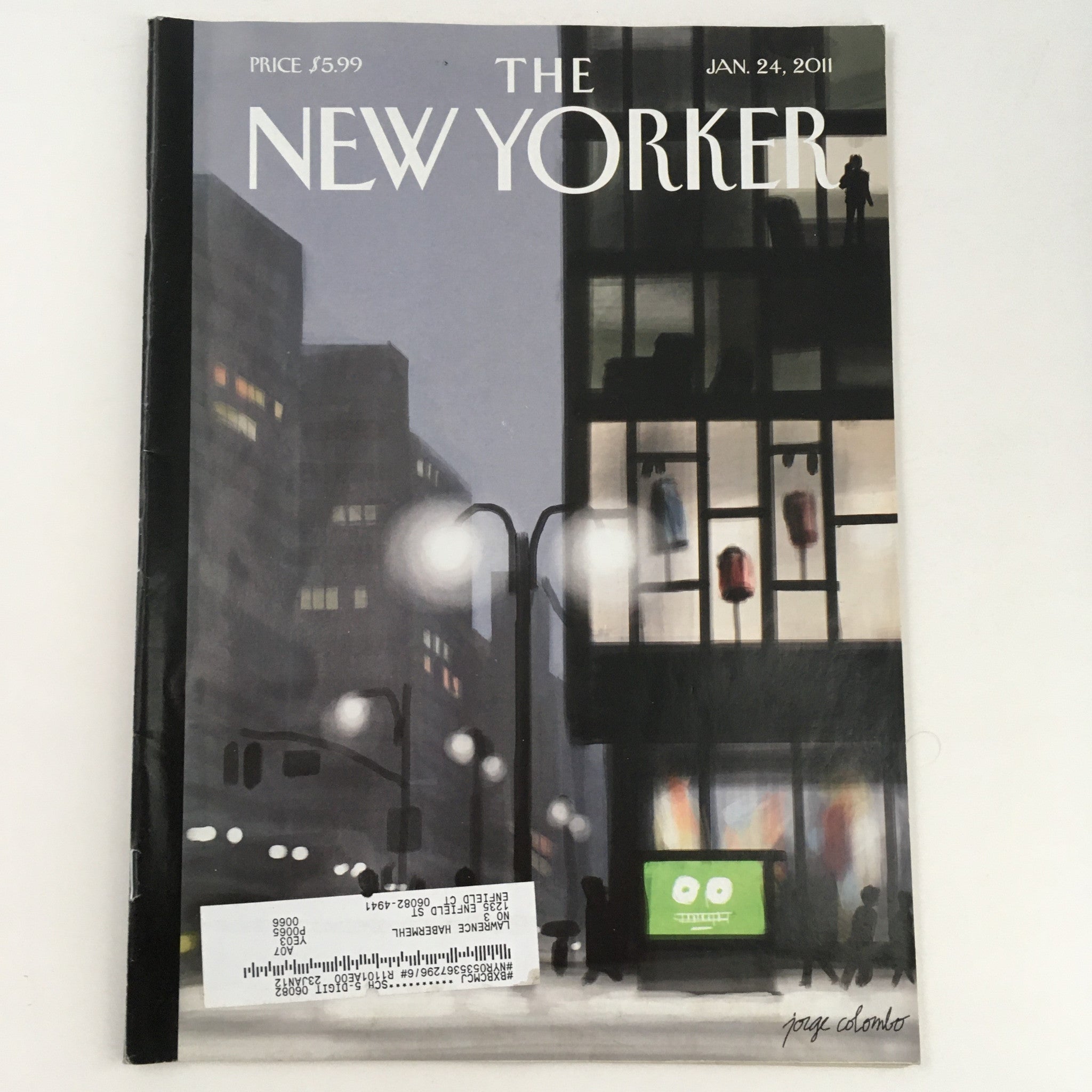 The New Yorker Magazine January 24 2011 Theme Art Cover by Jorge Colombo VG