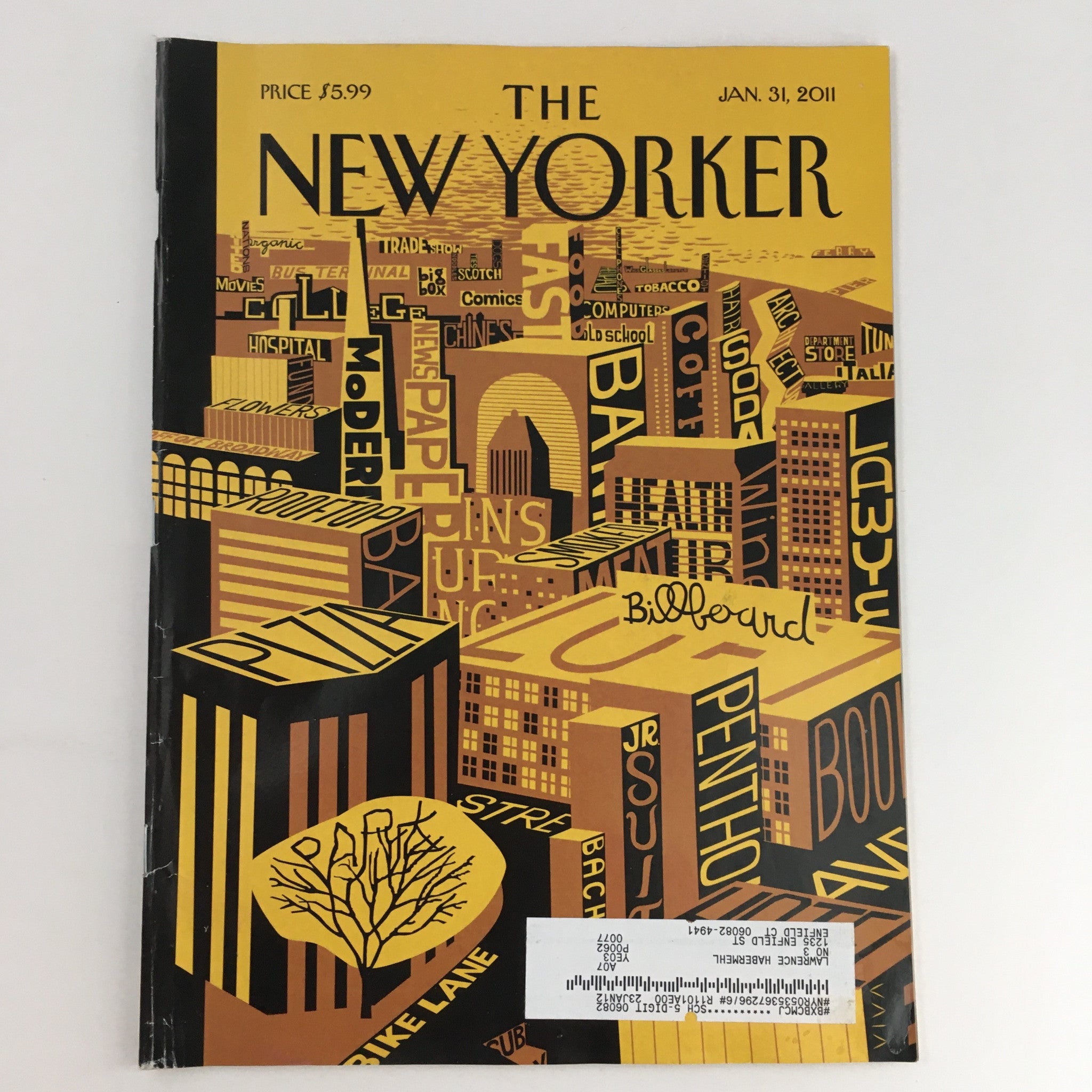 The New Yorker Magazine January 31 2011 Theme Art Cover by Frank Viva