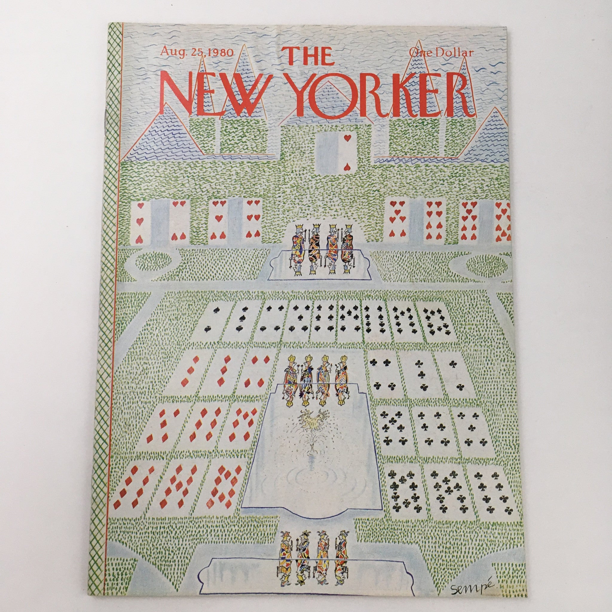 The New Yorker Magazine August 25 1980 Theme Art Cover by J. J. Sempé VG