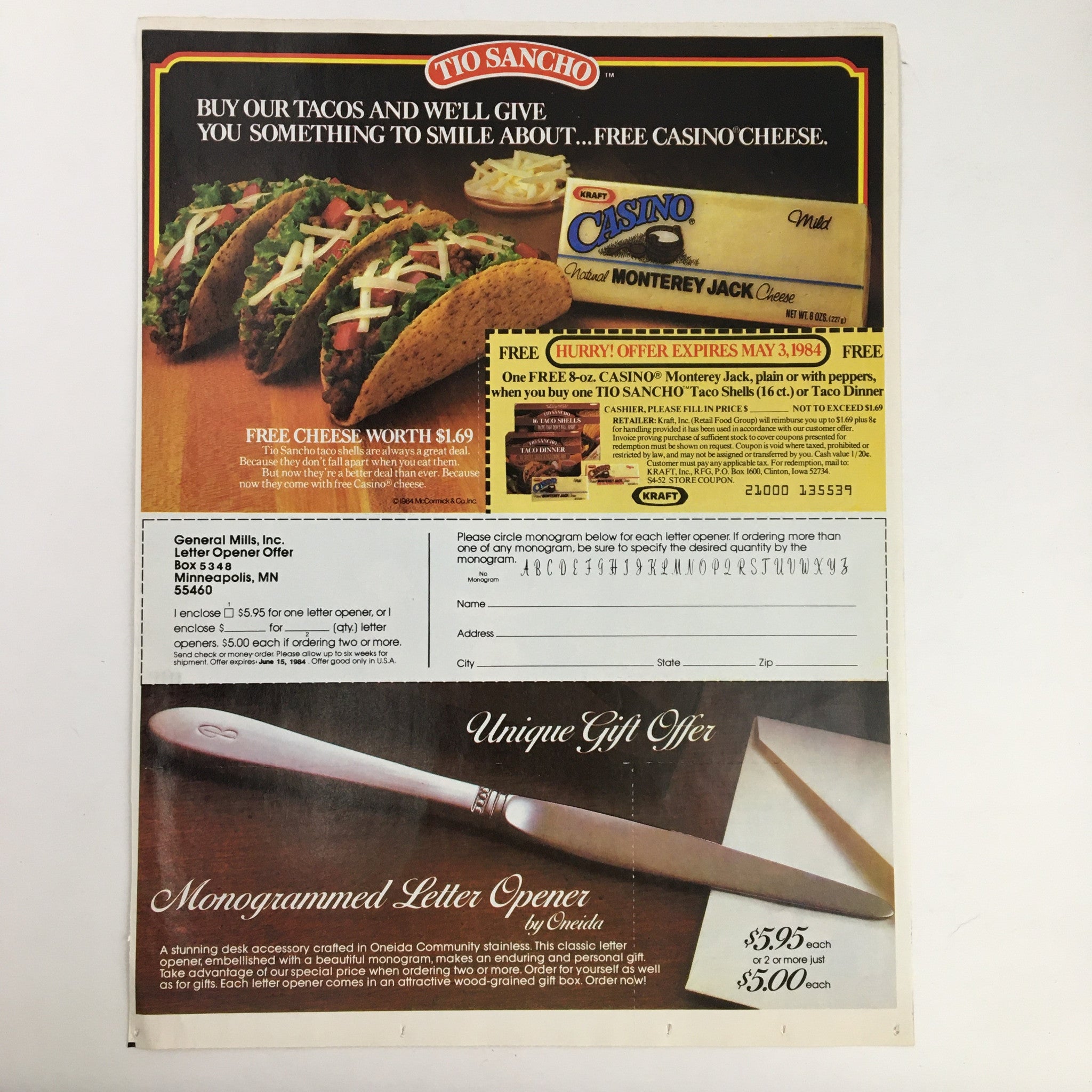 1984 Trip of Your Life Sweepstakes Circular Coupon Advertisement