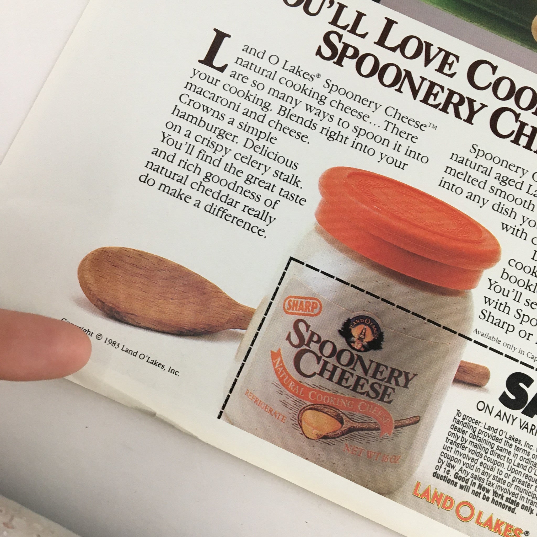 1983 Sharp Spoonery Cheese Circular Coupon Advertisement