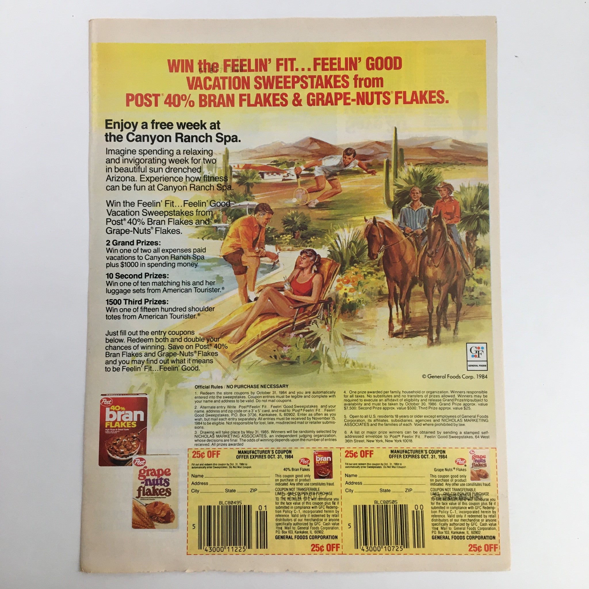 1985 Log Cabin 'N Pancakes Circular Coupon Advertisement