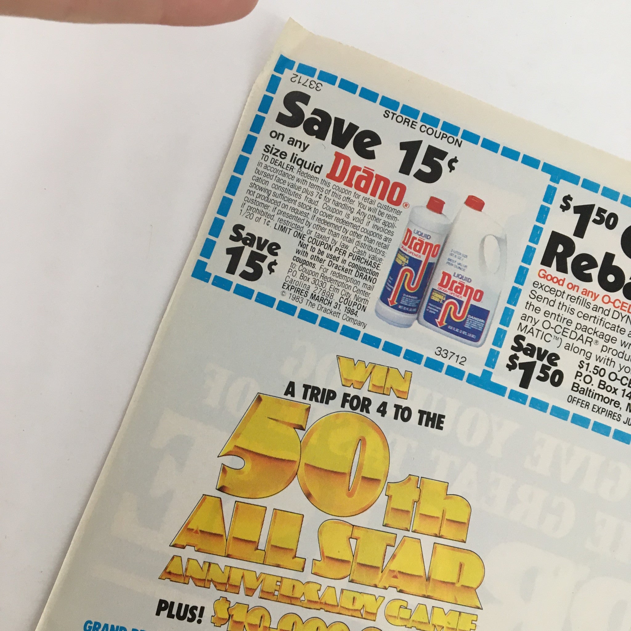 1983 Cedar All-Star Cleaning Game Circular Coupon Advertisement