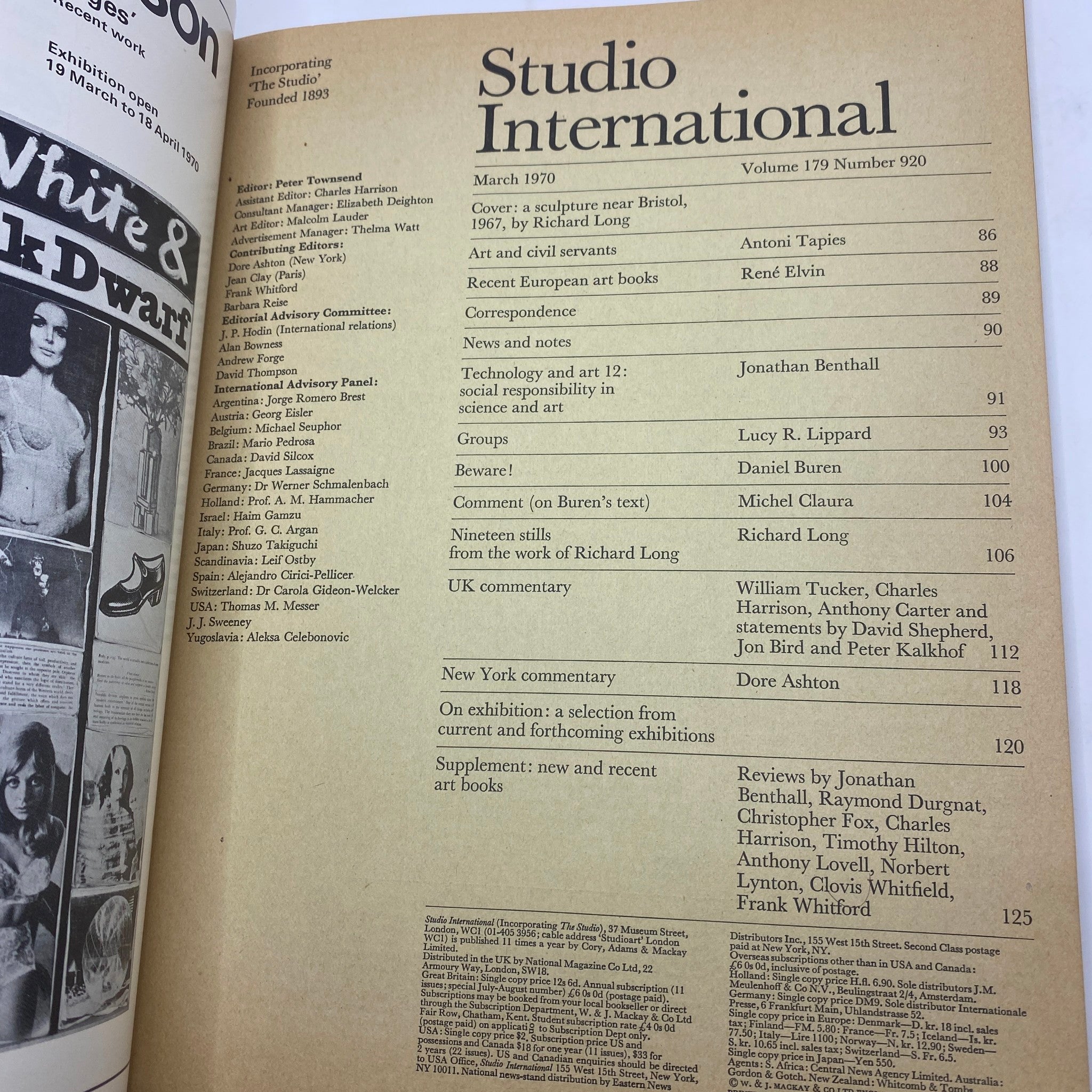 VTG Studio International Magazine March 1970 A Sculpture Near Bristol No Label