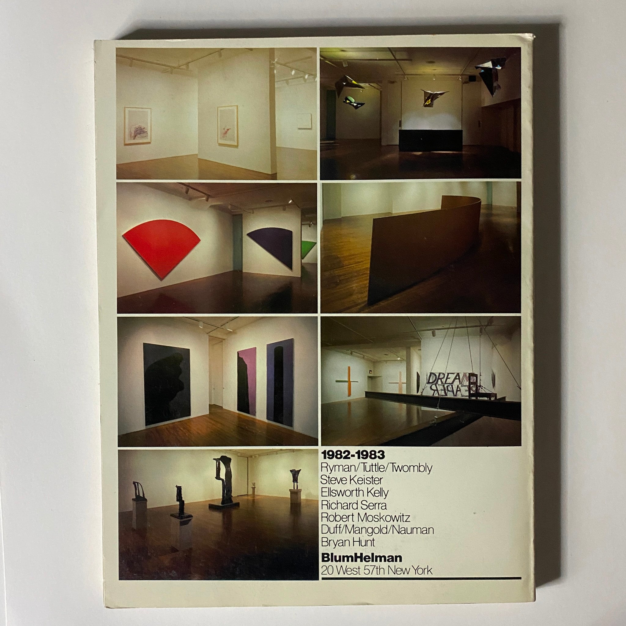 Cover of the VTG Art in America Magazine Annual 1983-1984, showcasing a collection of artworks and gallery exhibitions from 1982-1983, featuring contributions from artists like Ryman, Tuttle, and Twombly. The design highlights various art pieces and installations with a modern aesthetic.